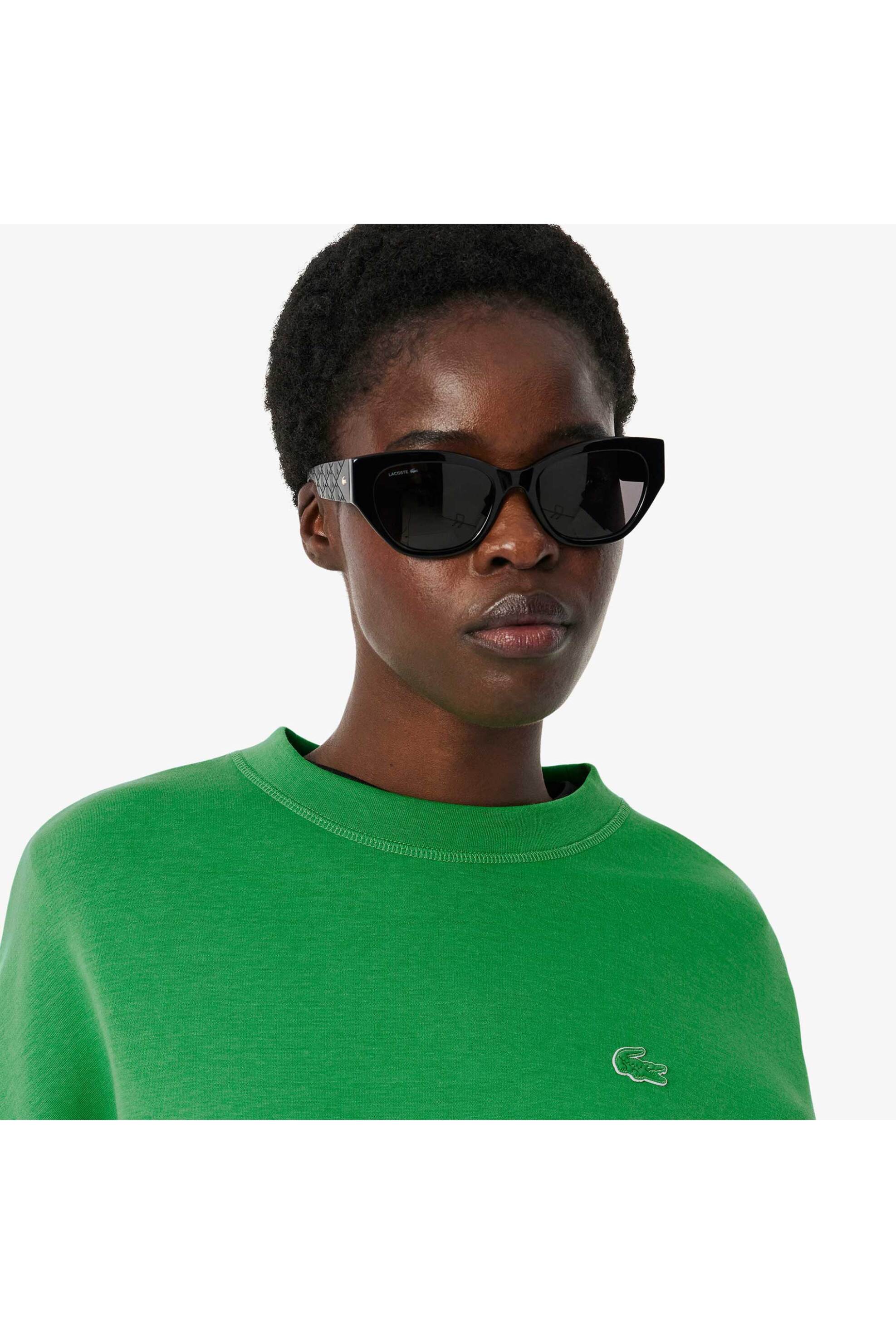 Lacoste γυναικεία μπλούζα φούτερ με εξωτερικές ραφές και ton-sur-ton λογότυπο Oversized Fit - SF5614 Πράσινο φωτογραφία
