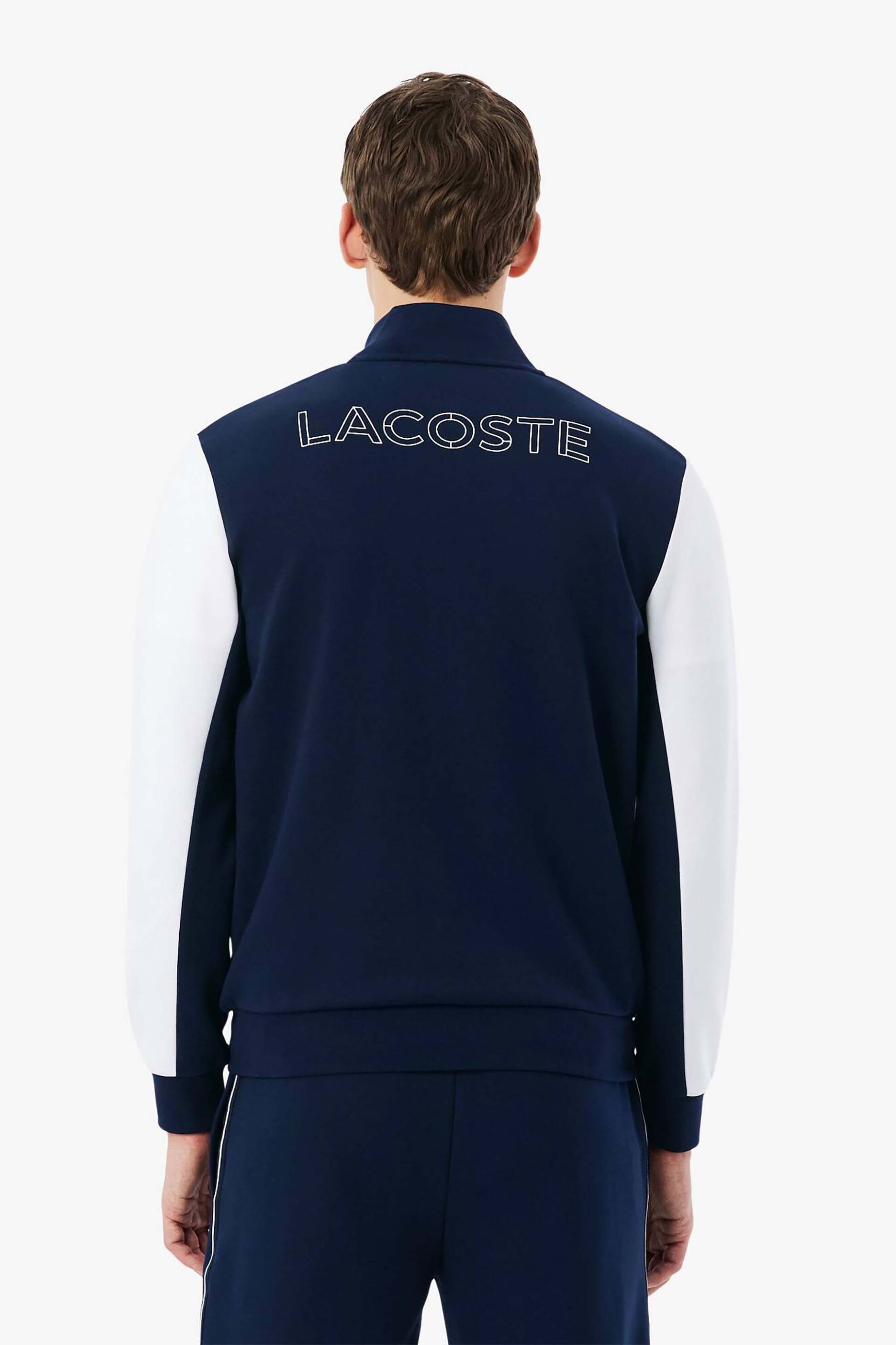Lacoste Ανδρική Ζακέτα Φούτερ Colour-Blocked με Λογότυπο Regular Fit - Sh0131 Μπλε Σκούρο