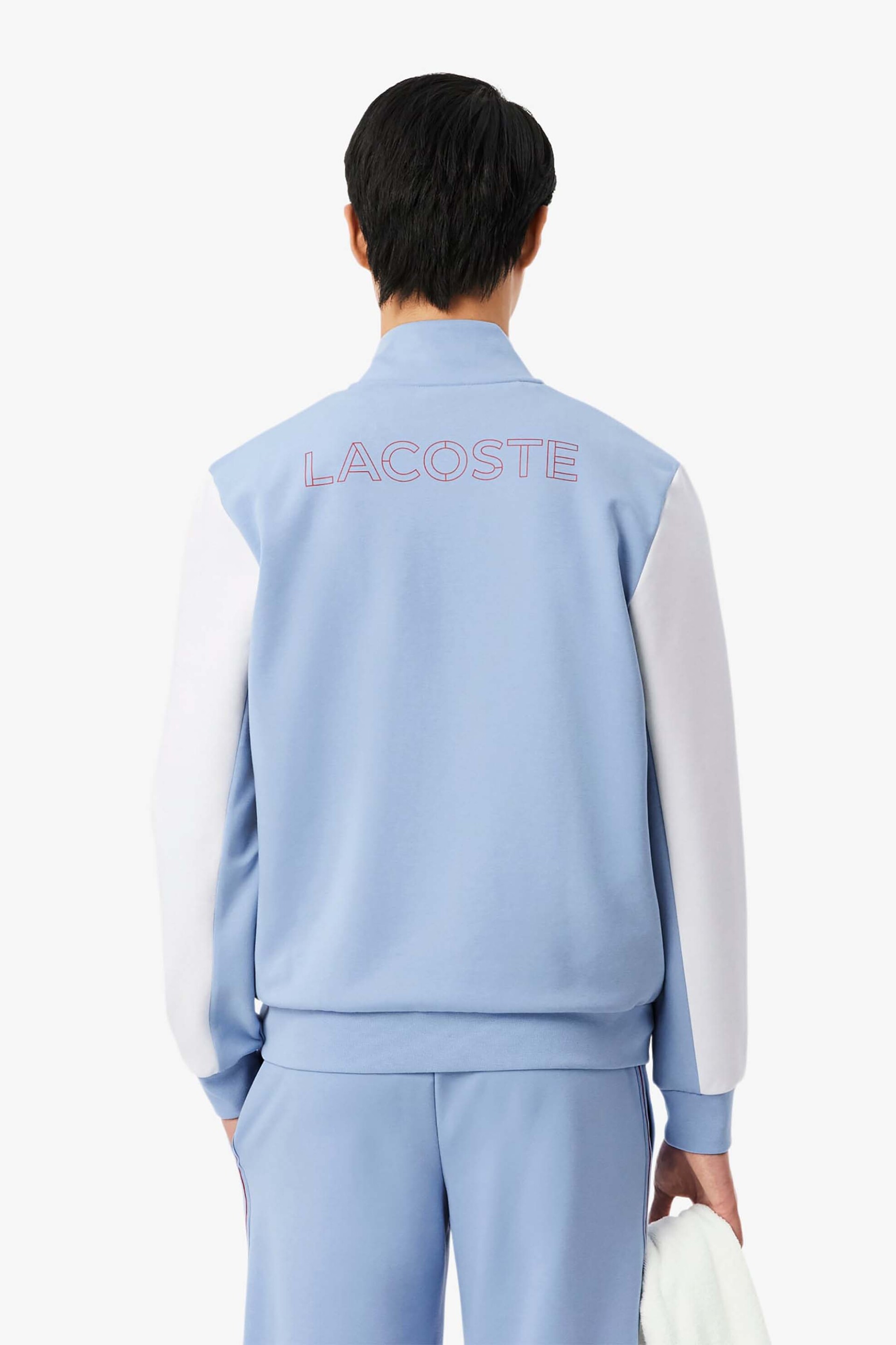 Lacoste Ανδρική Ζακέτα Φούτερ Colour-Blocked με Λογότυπο Regular Fit - Sh0131 Μπλε Ανοιχτό