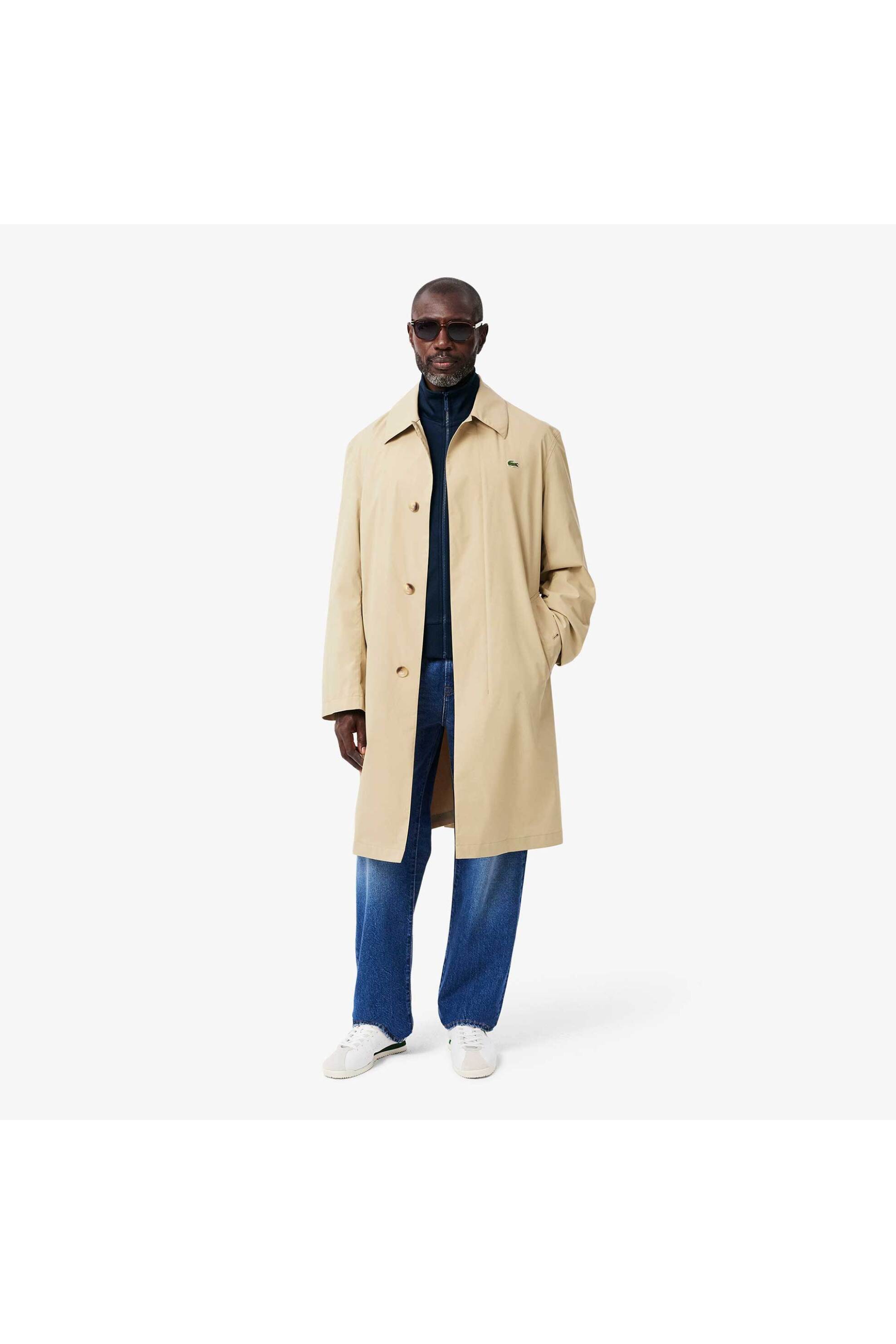 Lacoste ανδρική ζακέτα πικέ με ψηλό λαιμό και κεντημένο λογότυπο Regular Fit - SH1457 Μπλε Σκούρο φωτογραφία