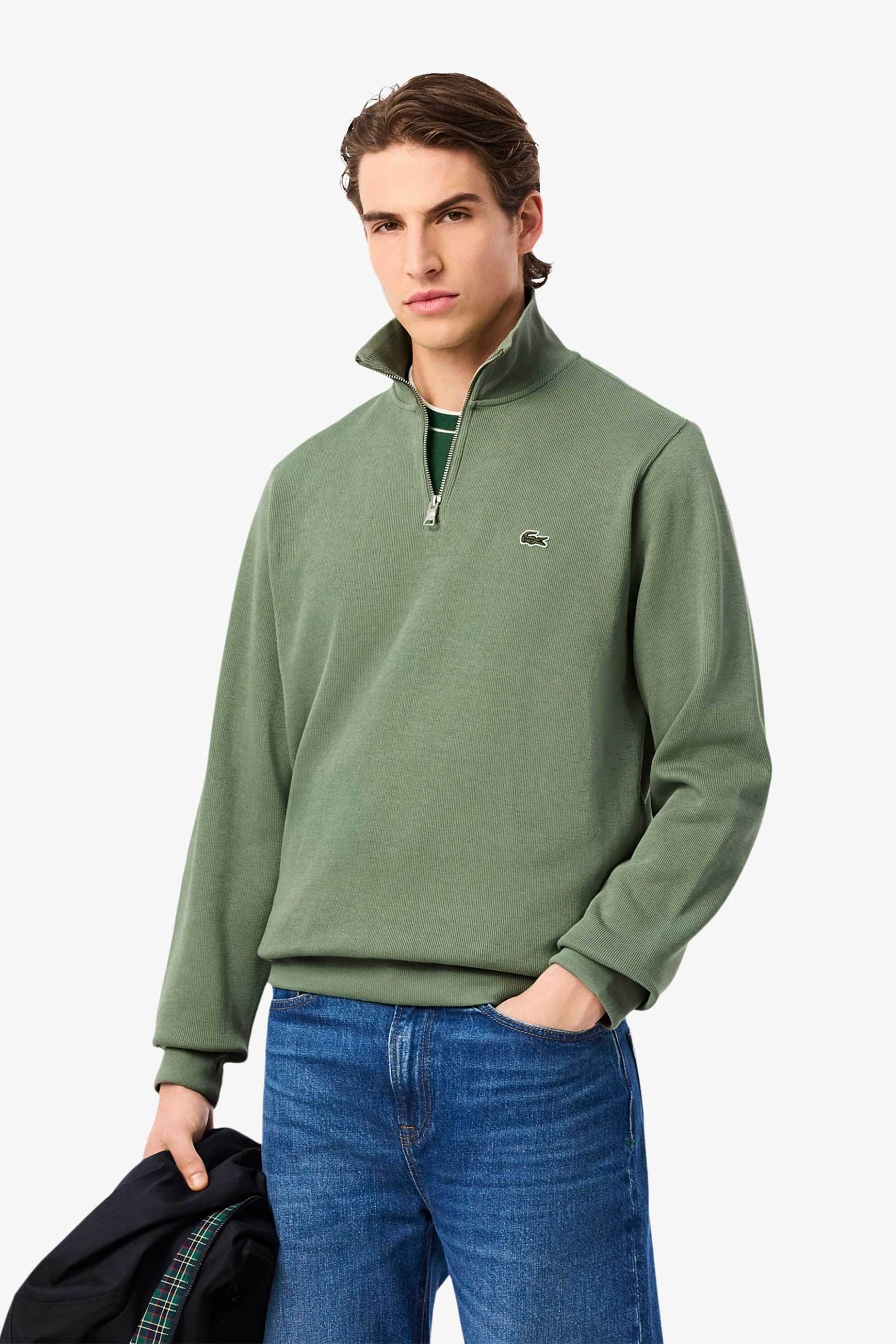 Lacoste ανδρική μπλούζα φούτερ με κεντημένο λογότυπο - SH1927 Πράσινο Teal