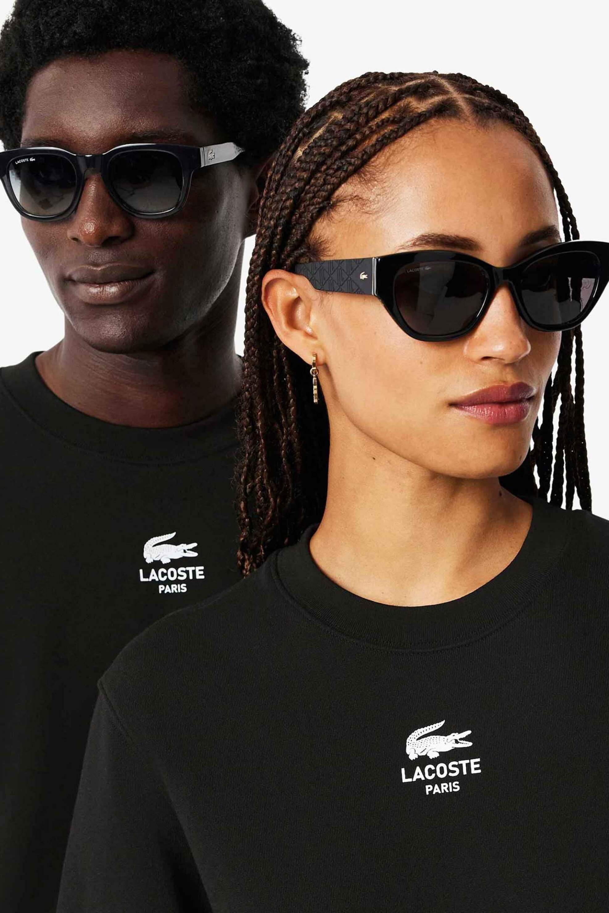 Lacoste unisex μπλούζα φούτερ με λογότυπο Classic Fit - SH2736-00 Μαύρο φωτογραφία
