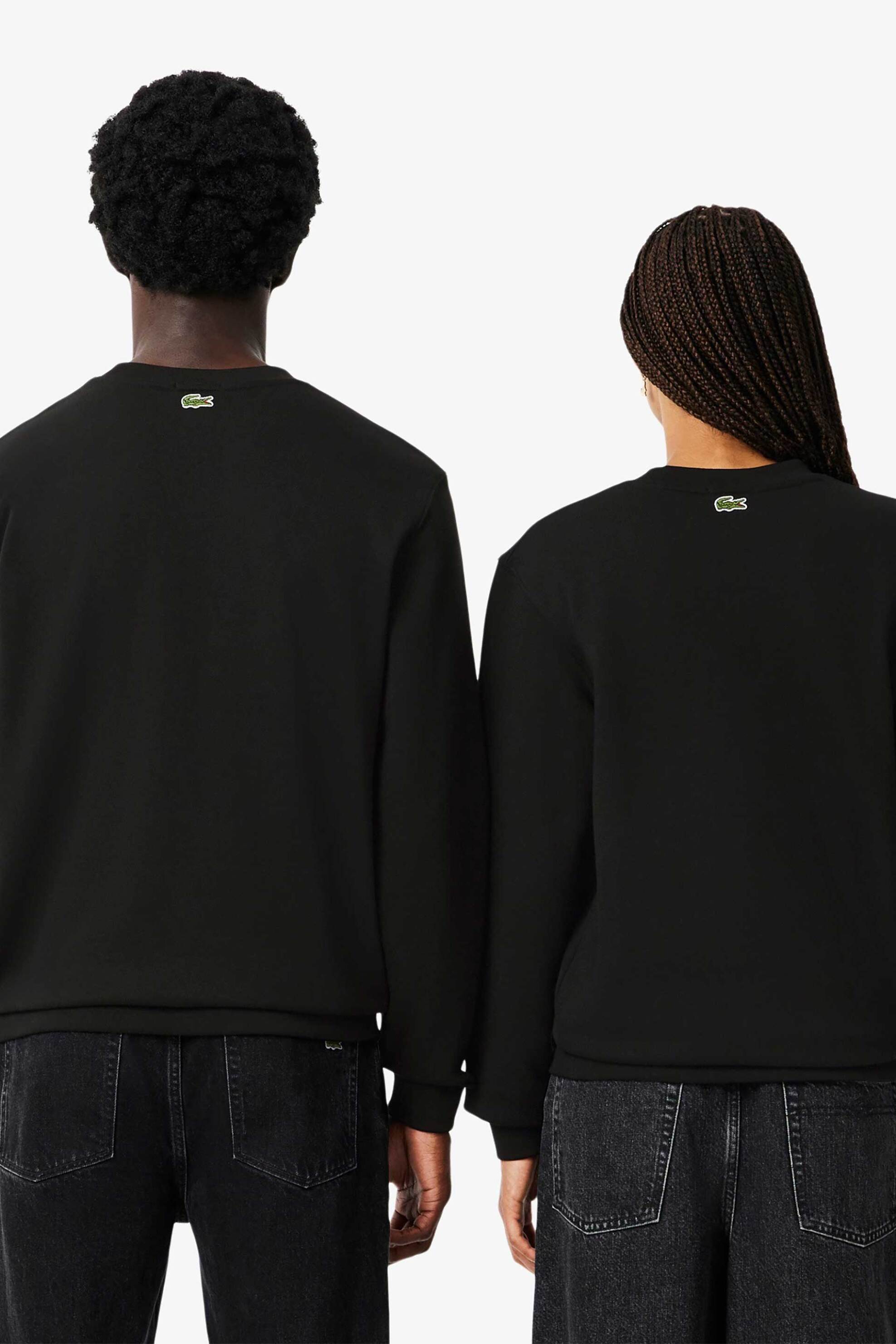 Lacoste unisex μπλούζα φούτερ με λογότυπο Classic Fit - SH2736-00 Μαύρο φωτογραφία