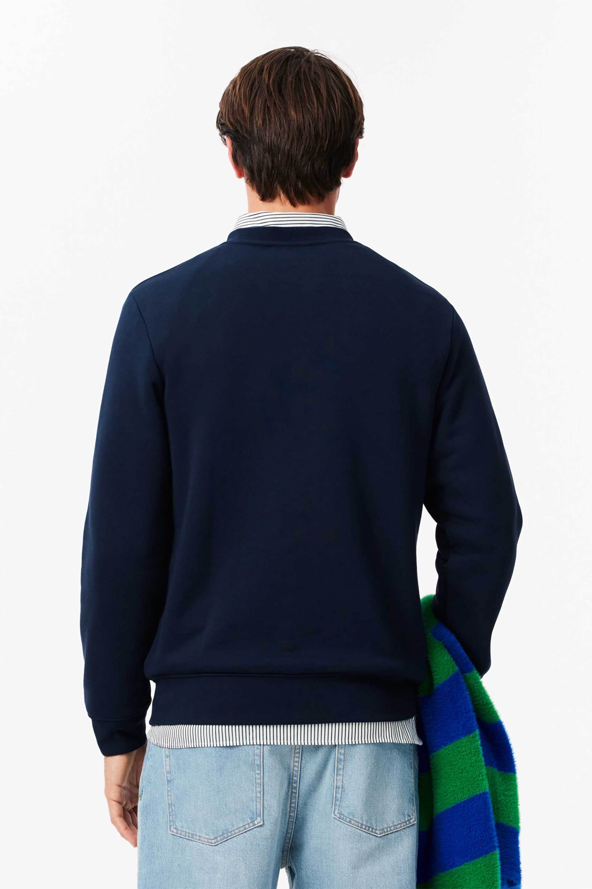 Lacoste ανδρική μπλούζα φούτερ με ανάγλυφο κεντημένο λογότυπο Classic Fit - SH3595-00 Μπλε Σκούρο φωτογραφία