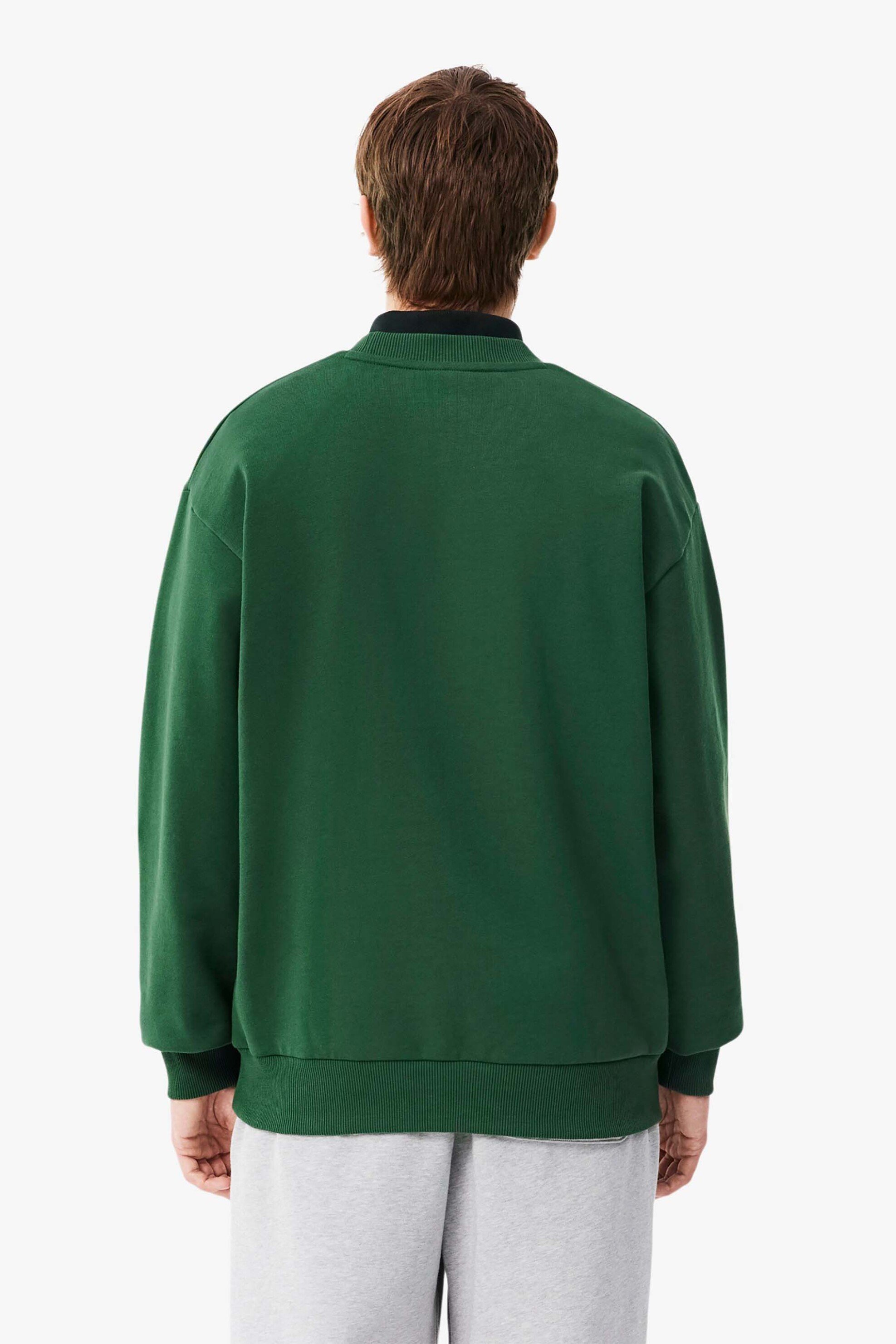 Lacoste Ανδρική Μπλούζα Φούτερ με Κεντημένο Λογότυπο Classic Fit - Sh8868 Πράσινο Σκούρο