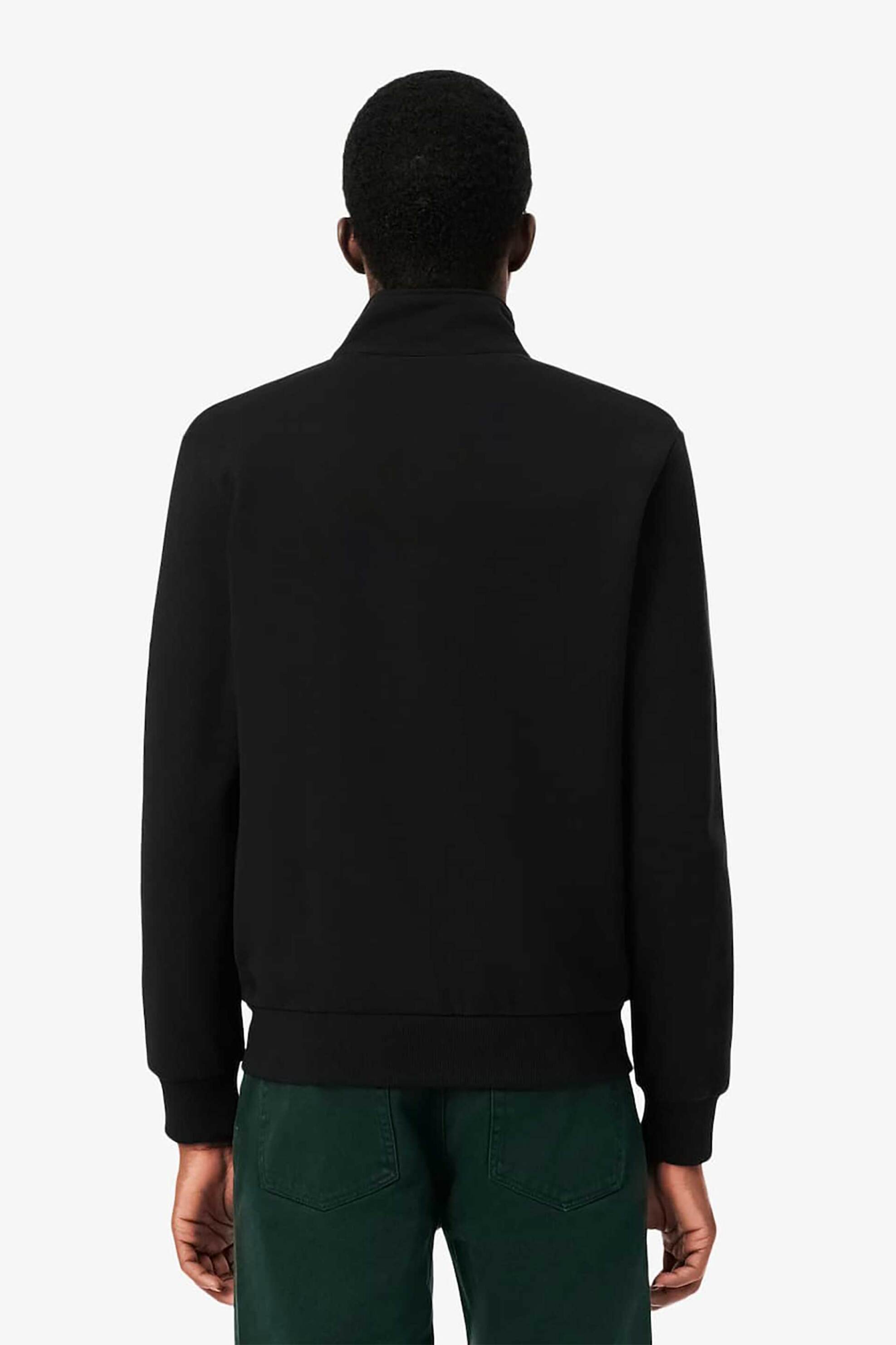 Lacoste Ανδρική Ζακέτα Φούτερ με Ψηλό Λαιμό Και Κεντημένο Λογότυπο Regular Fit - Sh8870 Μαύρο