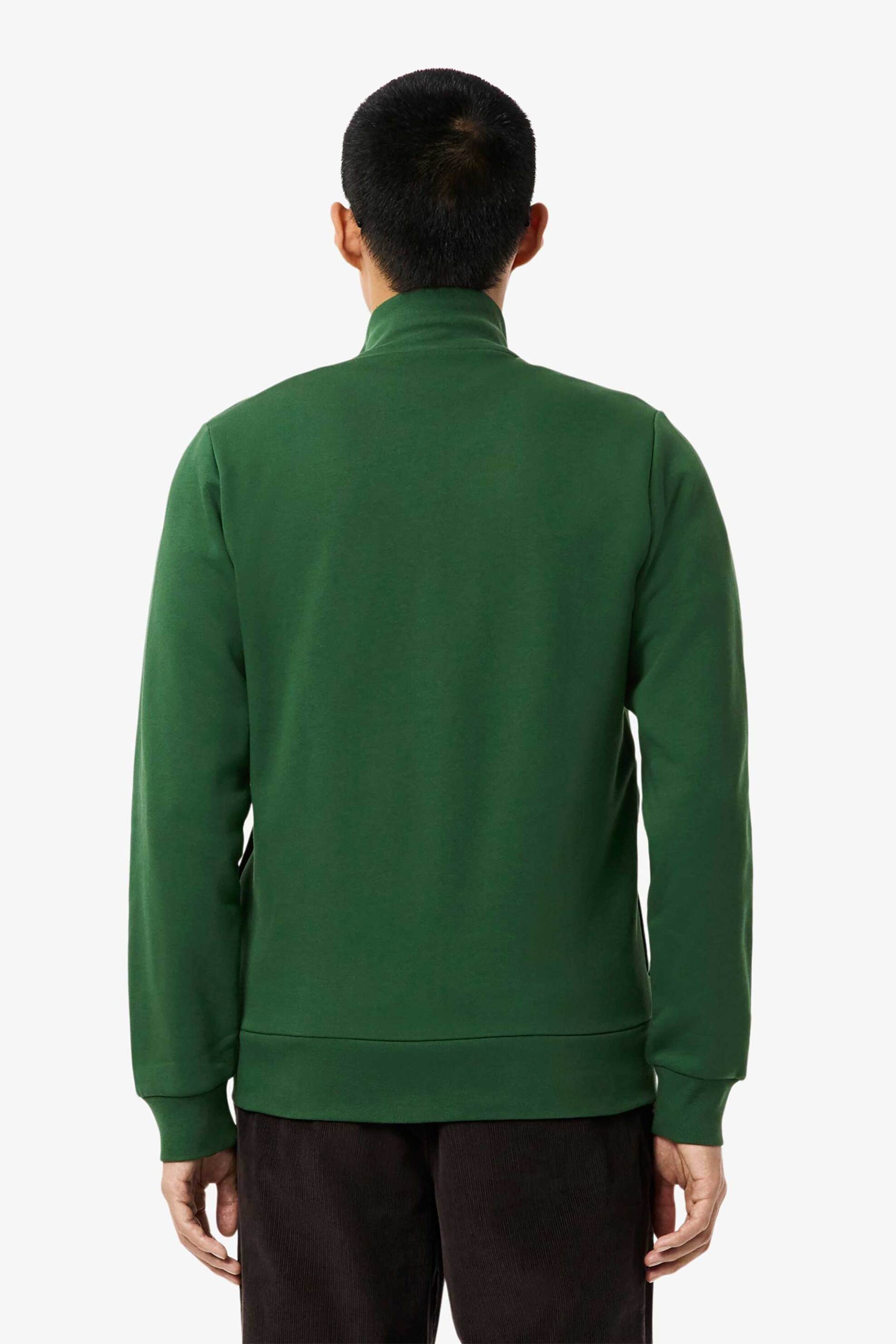 Lacoste ανδρική ζακέτα φούτερ fleece με ψηλό λαιμό και κεντημένο λογότυπο Regular Fit - SH9622 Πράσινο Σκούρο φωτογραφία