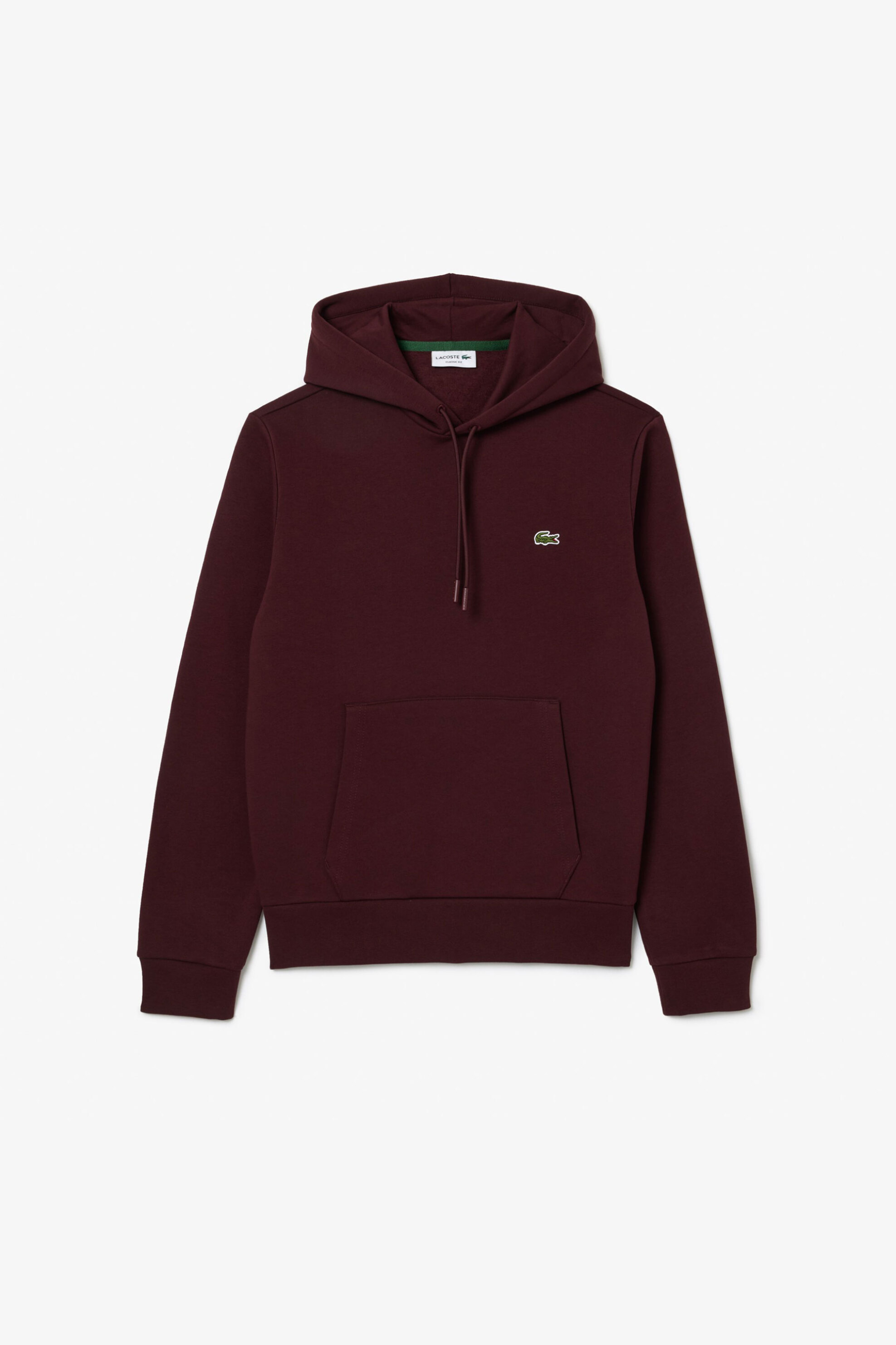 Lacoste Ανδρική Μπλούζα Φούτερ με Κουκούλα Και Κεντημένο Λογότυπο Classic Fit - Sh9623 Βυσσινί