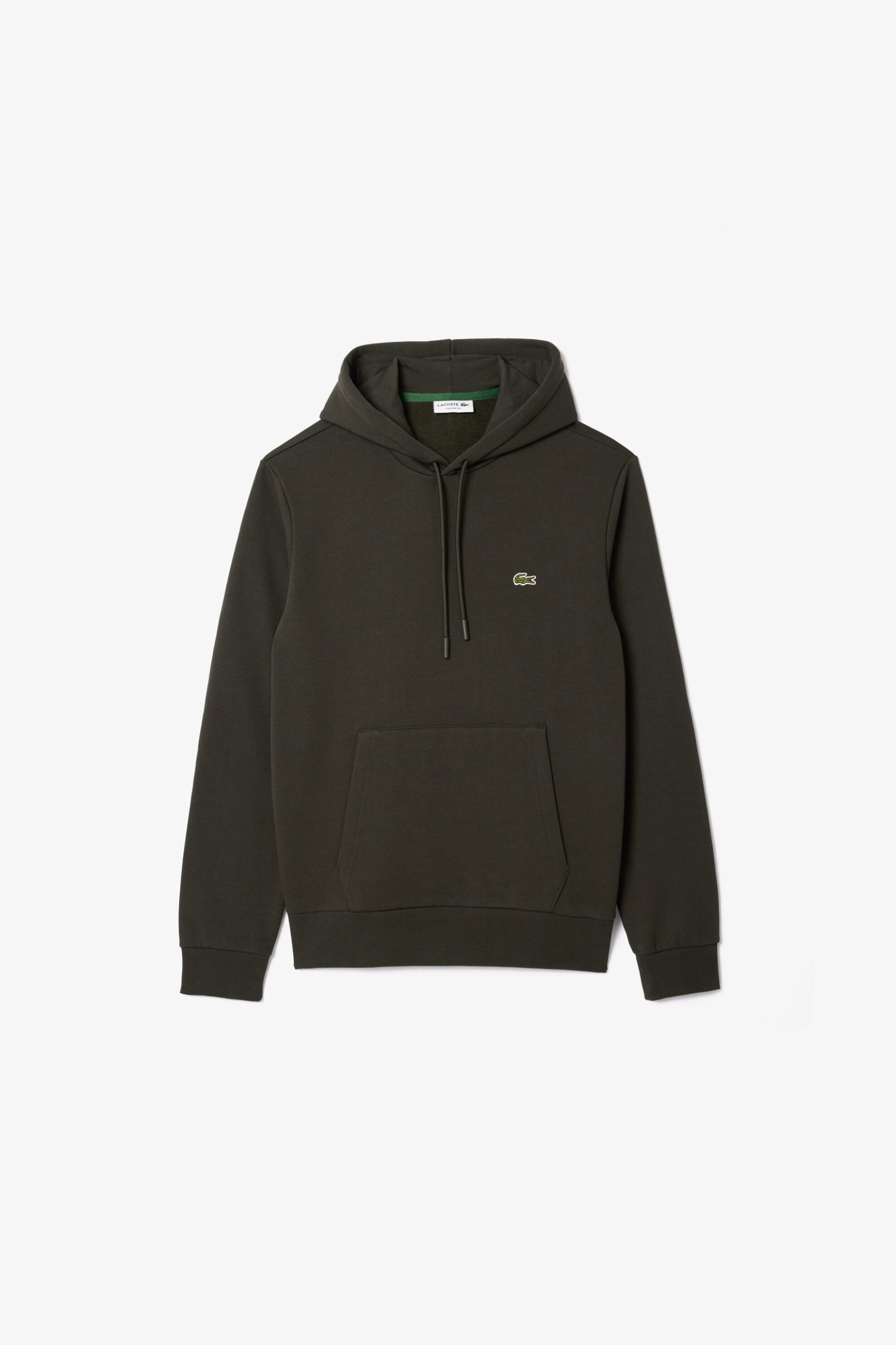 Lacoste Ανδρική Μπλούζα Φούτερ με Κουκούλα Και Κεντημένο Λογότυπο Classic Fit - Sh9623 Χακί