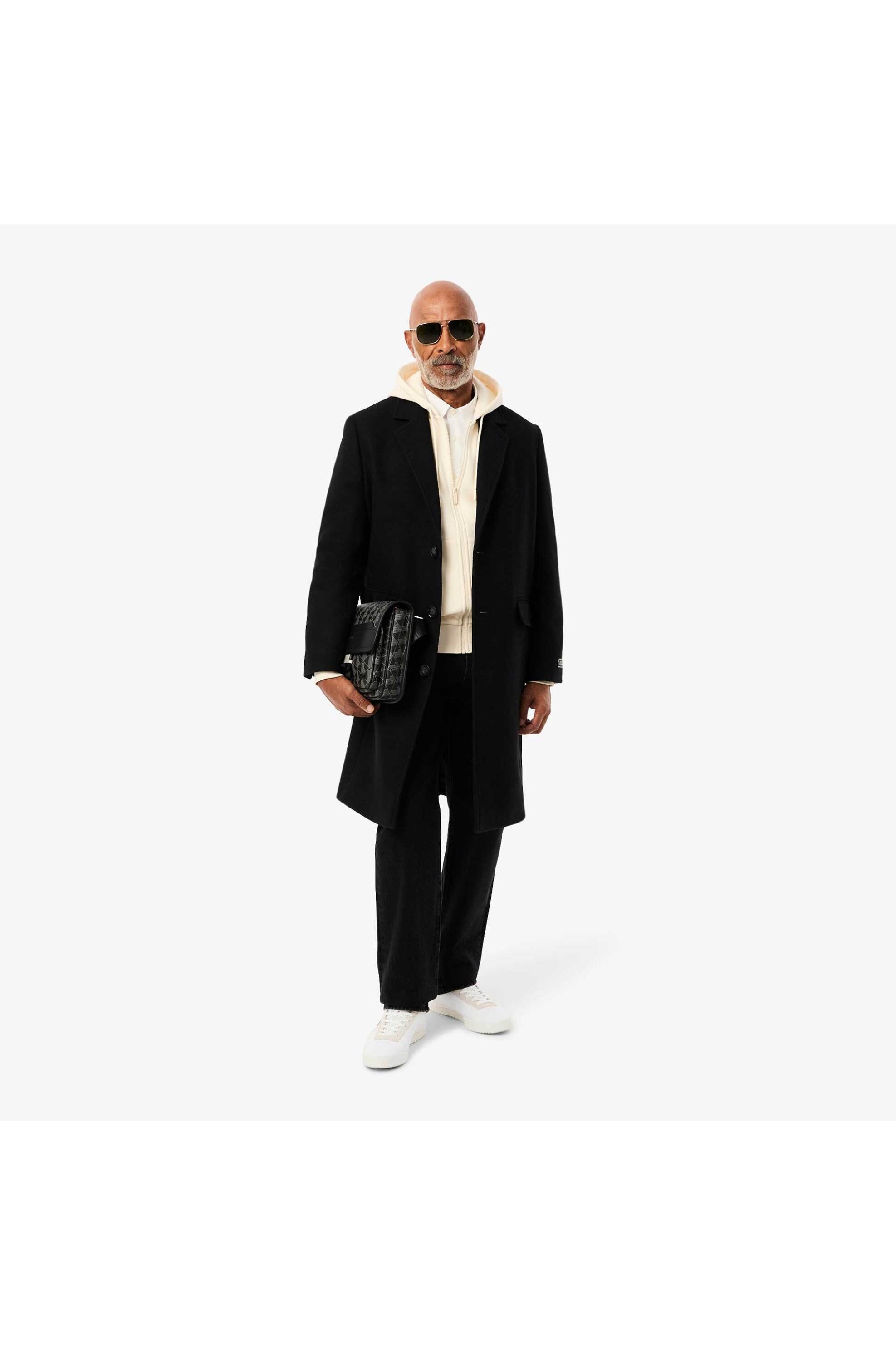 Lacoste ανδρική ζακέτα φούτερ με κουκούλα και κεντημένο λογότυπο Classic Fit - SH9626 Εκρού φωτογραφία