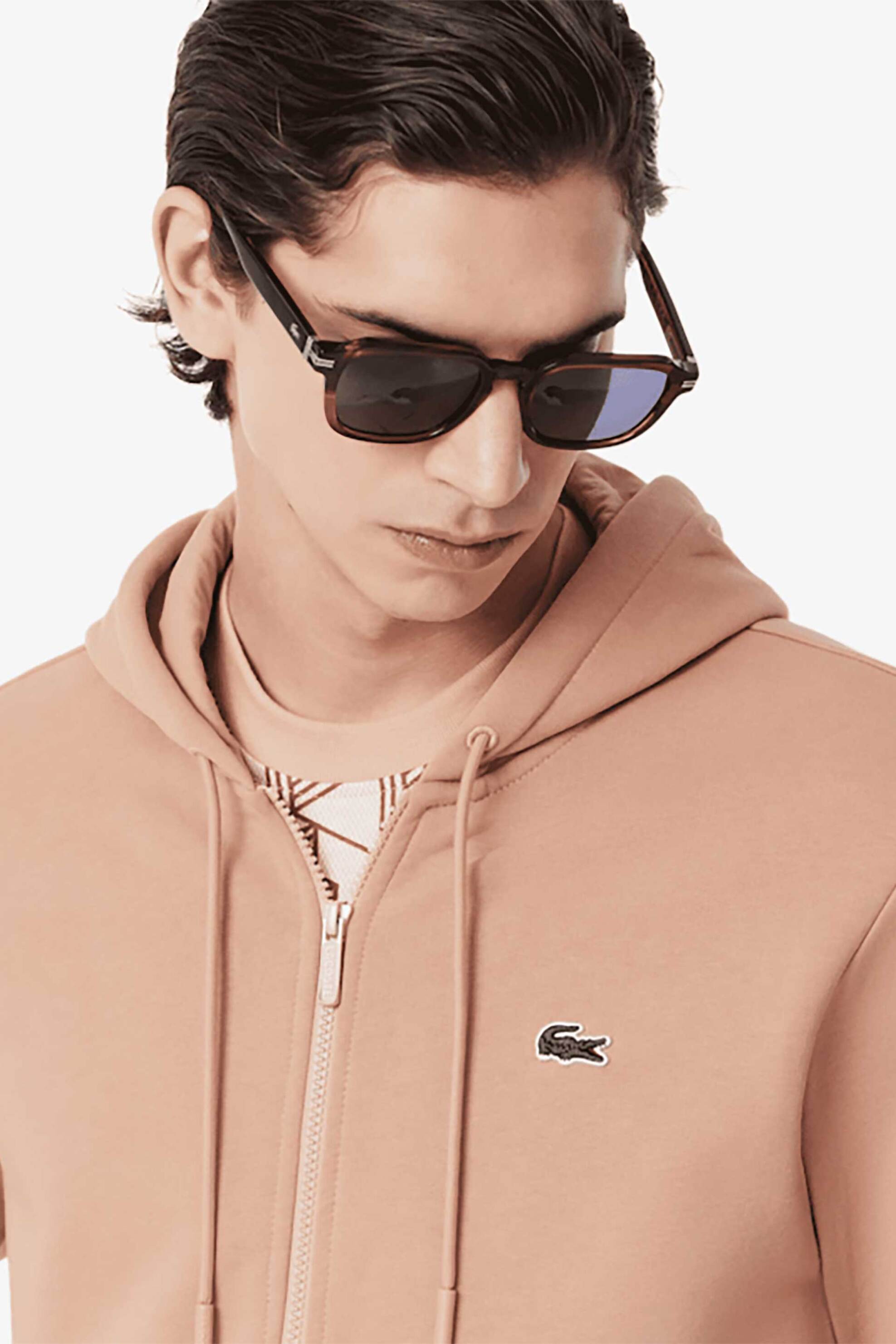 Lacoste ανδρική ζακέτα φούτερ με κουκούλα και κεντημένο λογότυπο Classic Fit - SH9809-00 Σομόν φωτογραφία