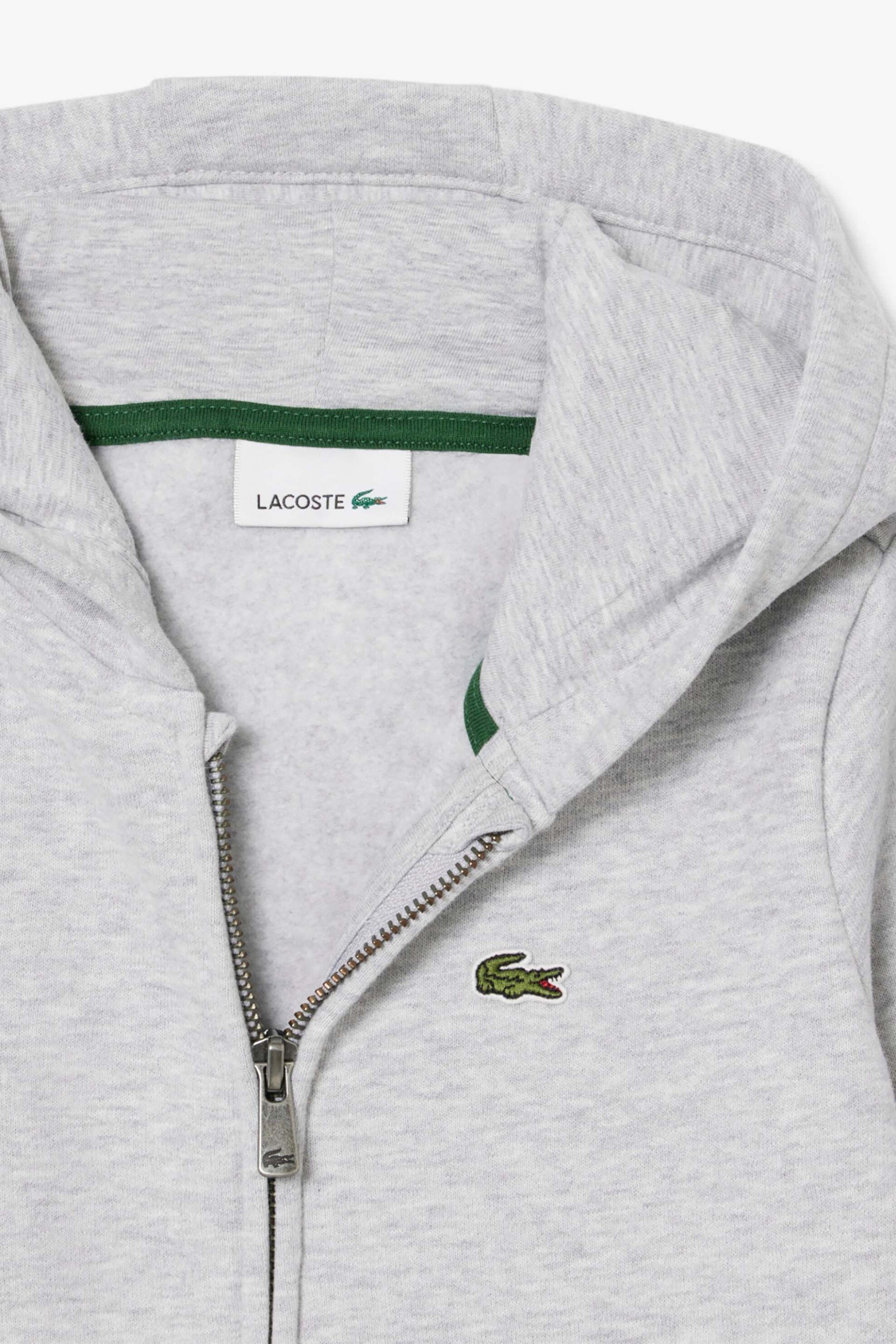Lacoste Παιδική Ζακέτα Φούτερ με Κουκούλα Και Λογότυπο Regular Fit - Sj0932 Γκρι
