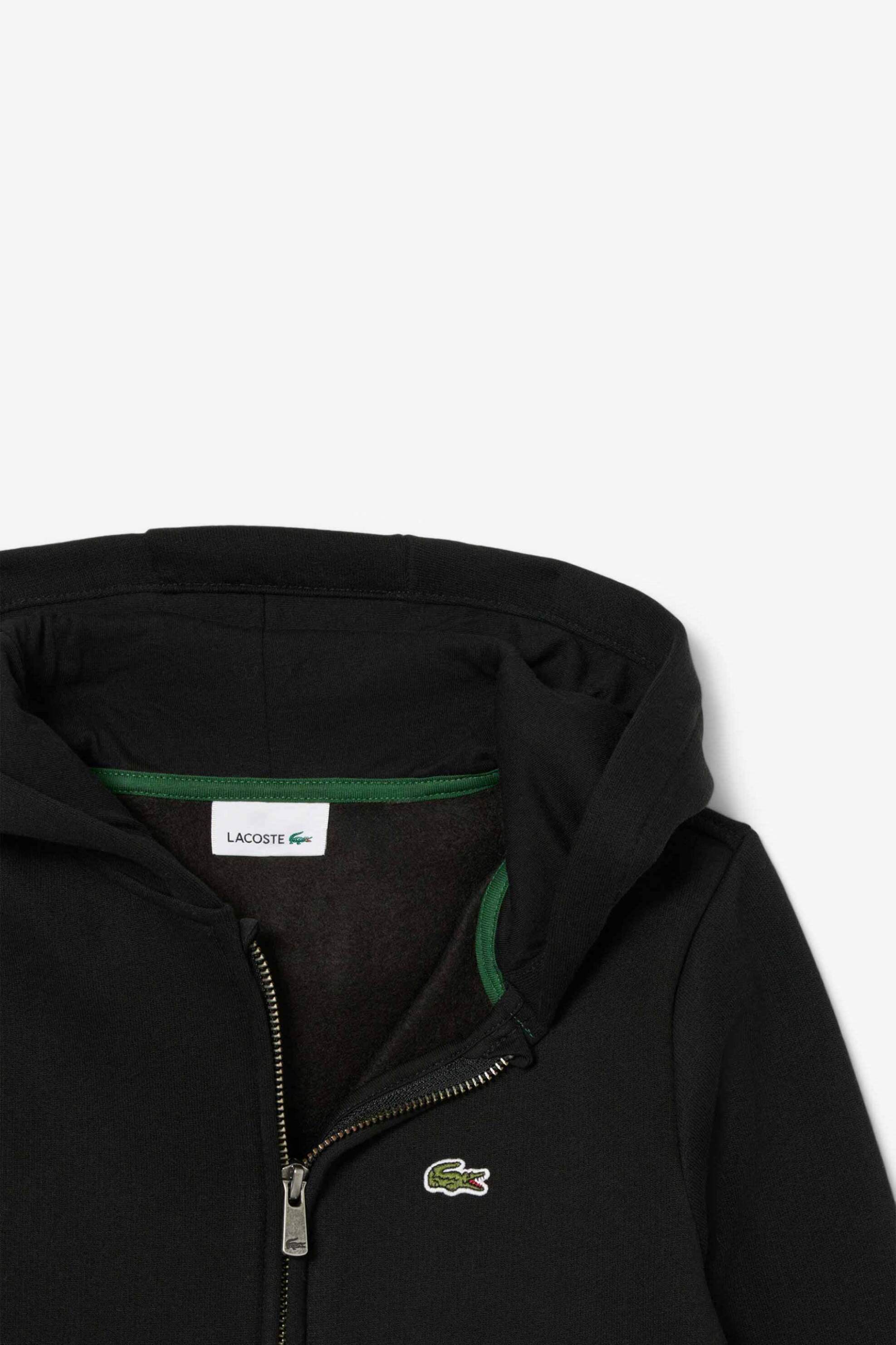 Lacoste Παιδική Ζακέτα Φούτερ με Κουκούλα Και Κεντημένο Λογότυπο Classic Fit - Sj0936 Μαύρο