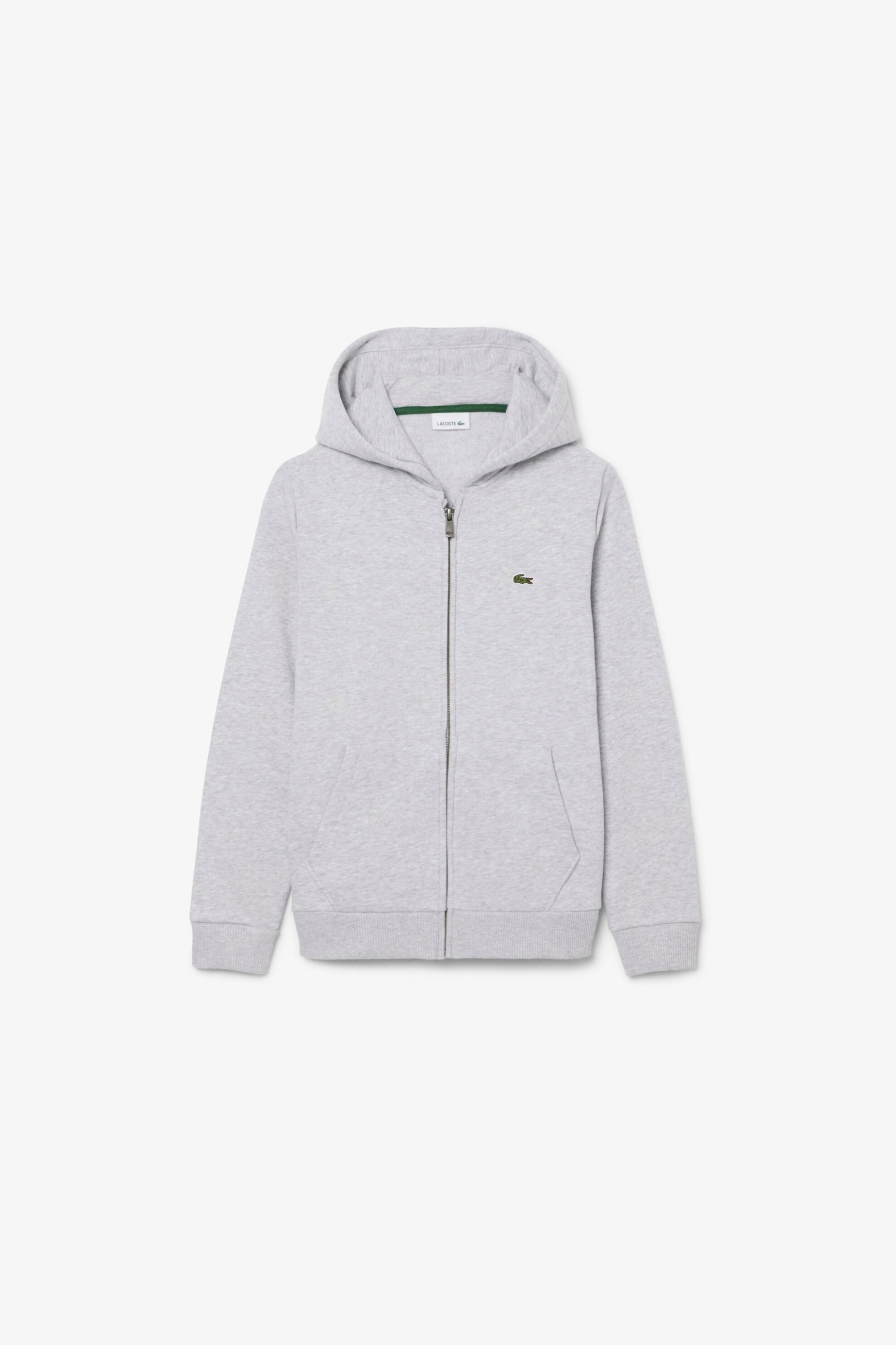 Lacoste παιδική ζακέτα φούτερ με κουκούλα και κεντημένο λογότυπο Classic Fit - SJ0936 Γκρι