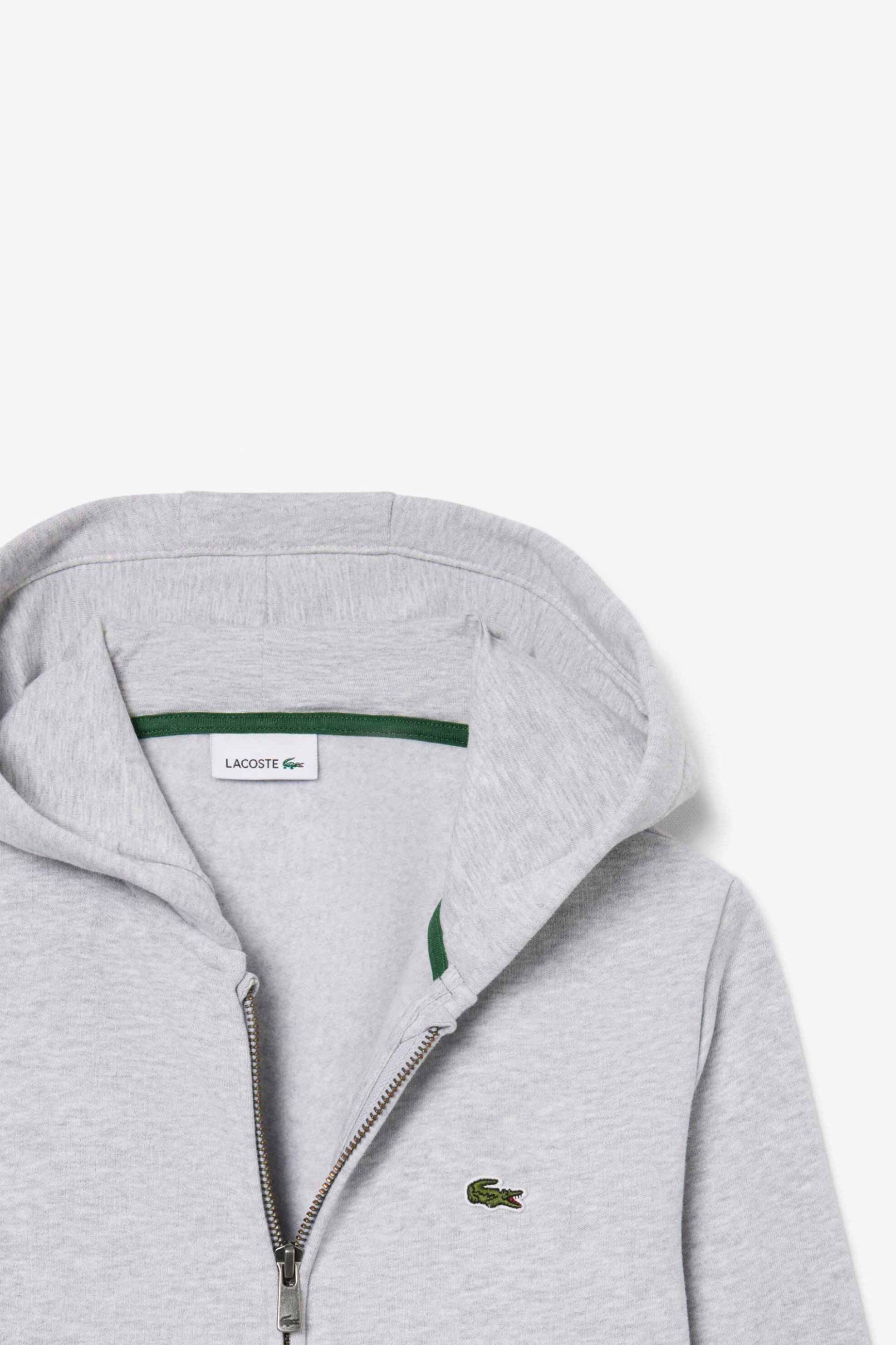 Lacoste Παιδική Ζακέτα Φούτερ με Κουκούλα Και Κεντημένο Λογότυπο Classic Fit - Sj0936 Γκρι