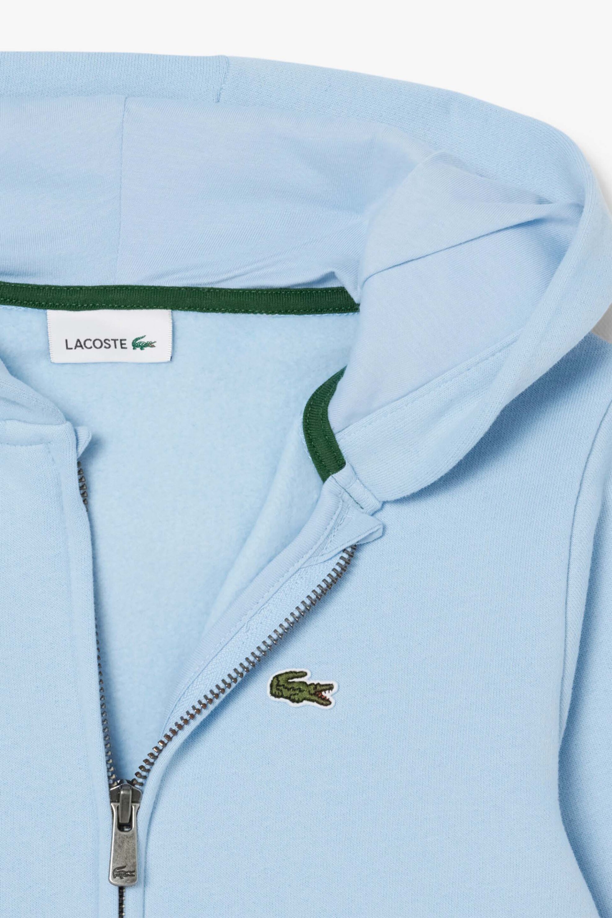 Lacoste Παιδική Ζακέτα Φούτερ με Κουκούλα Και Κεντημένο Λογότυπο Classic Fit - Sj0936 Μπλε Ανοιχτό