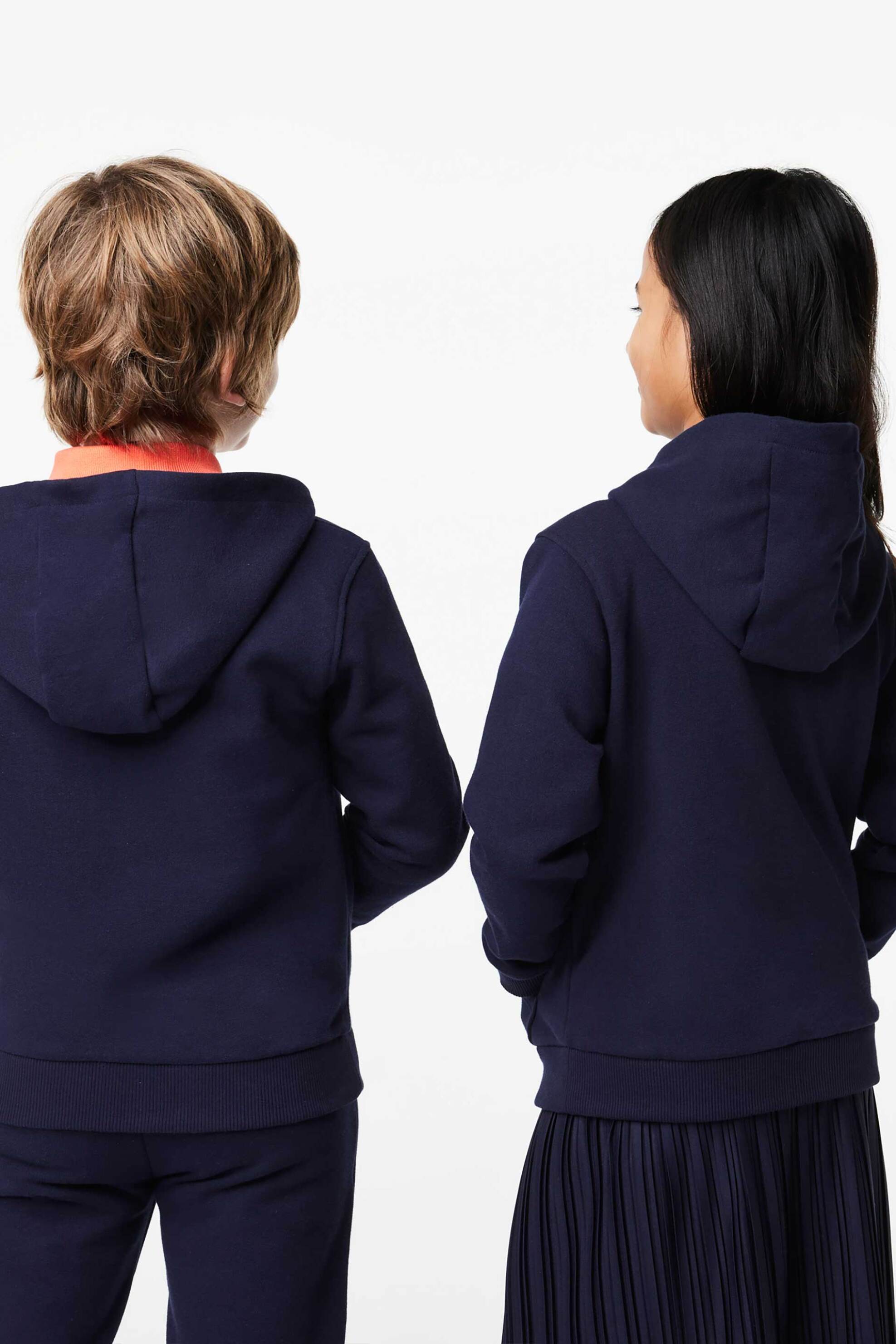 Lacoste παιδική ζακέτα φούτερ μονόχρωμη με κουκούλα και κεντημένο λογότυπο - SJ9723 Μπλε Σκούρο φωτογραφία