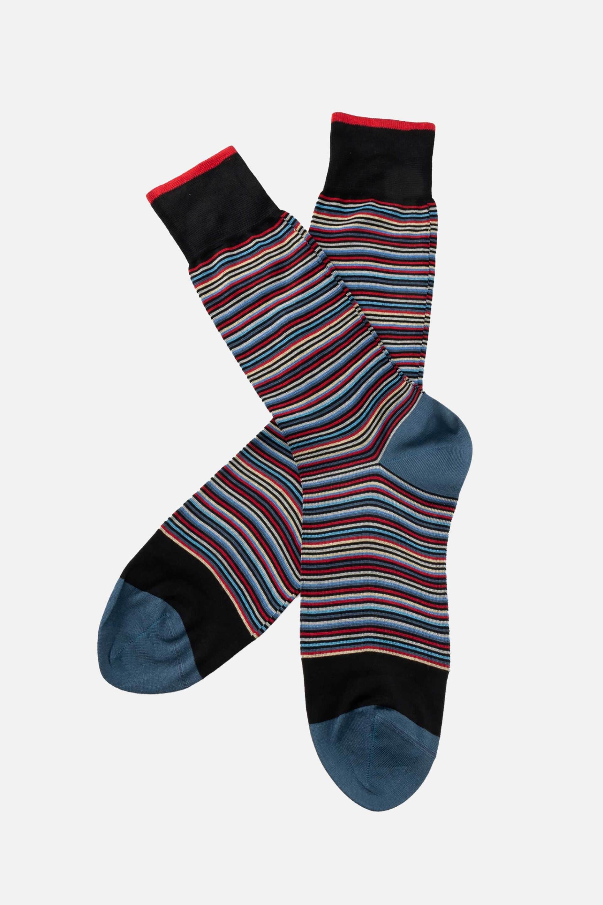 The Bostonians ανδρικές μακριές κάλτσες με ριγέ σχέδιο "Acorn" - SOC3711 Μπλε