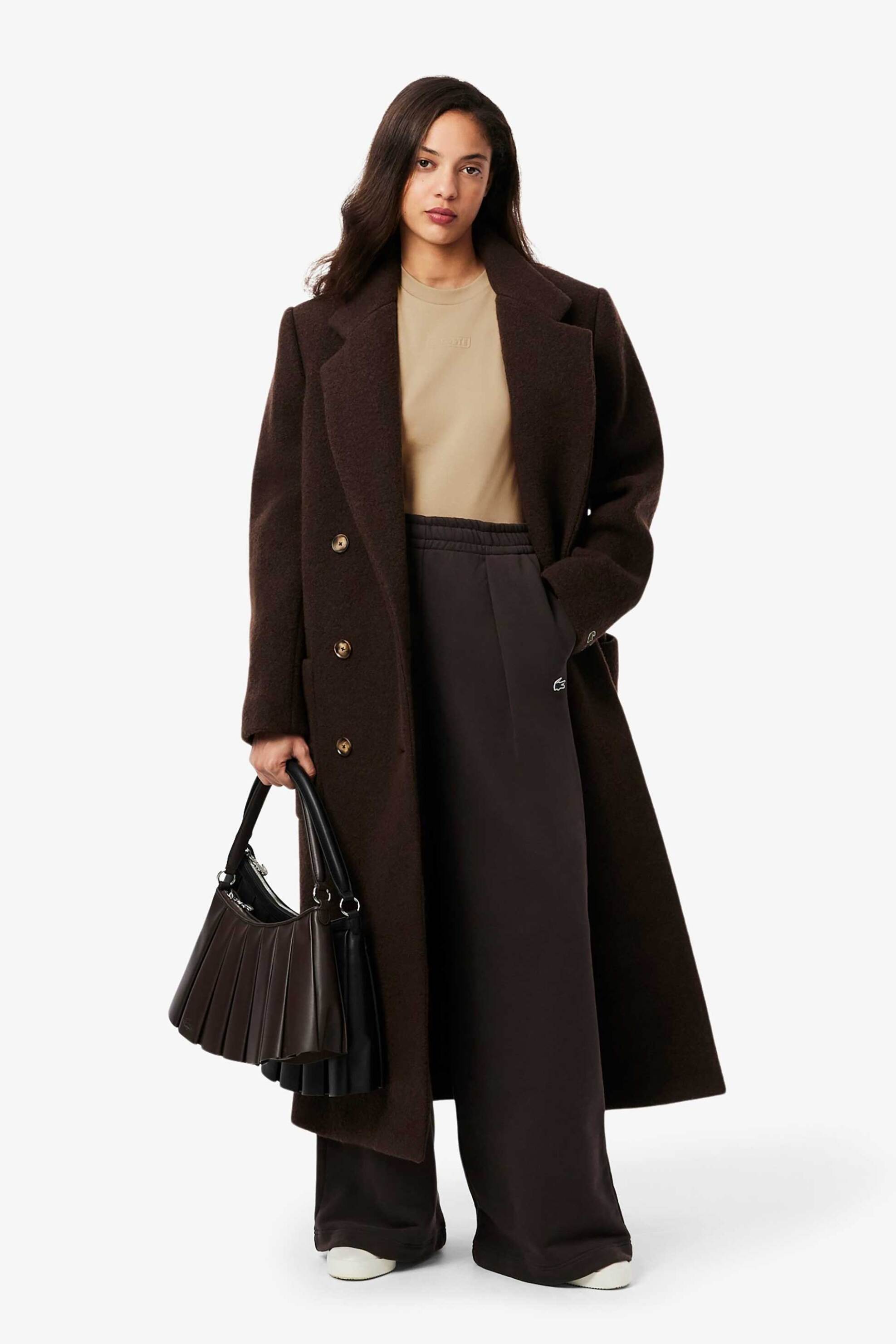 Lacoste γυναικείο T-shirt με ανάγλυφο λογότυπο Regular Fit - TF0355-00 Μπεζ φωτογραφία