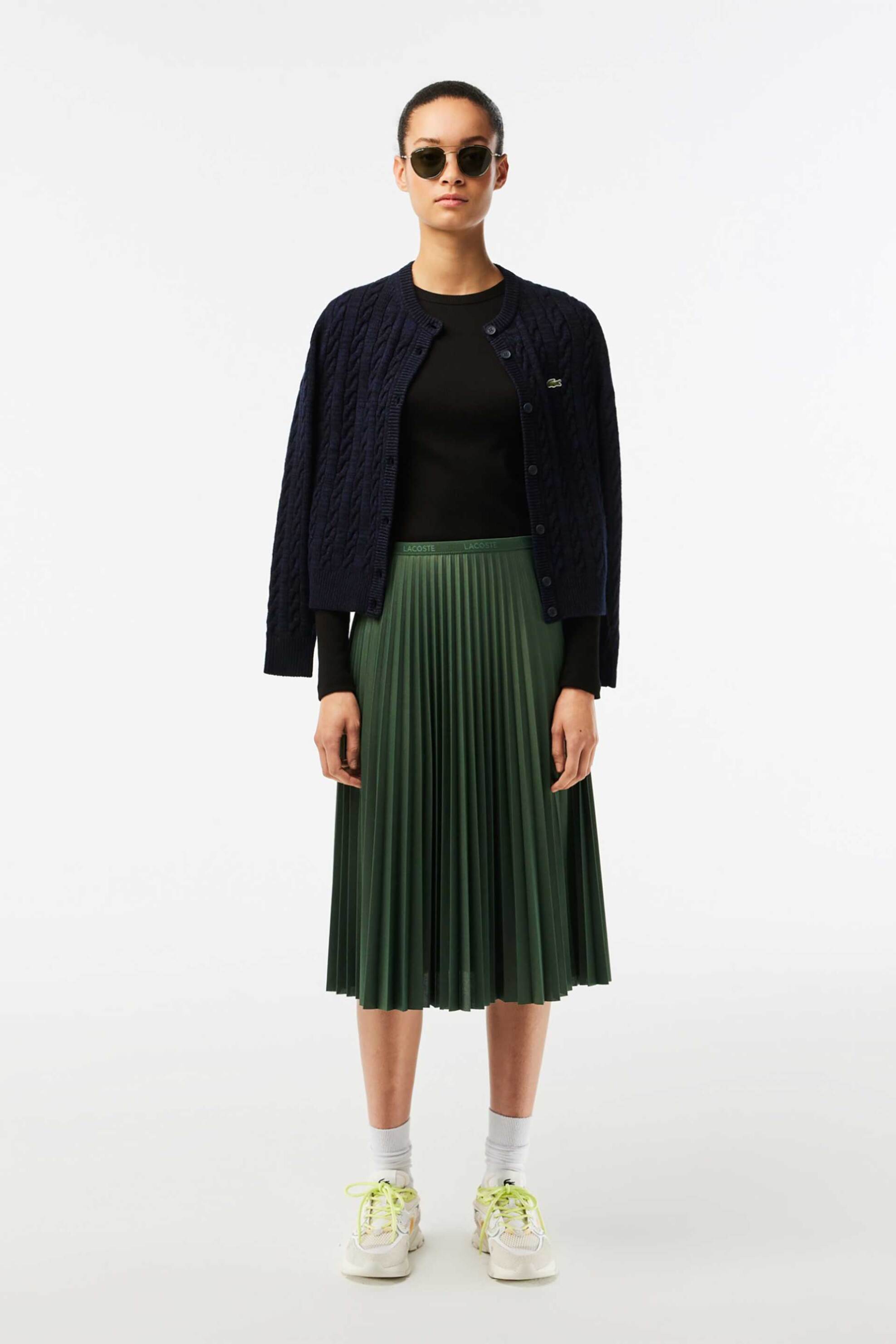 Lacoste γυναικεία μπλούζα ribbed με κεντημένο λογότυπο Slim Fit - TF1692 Μαύρο φωτογραφία