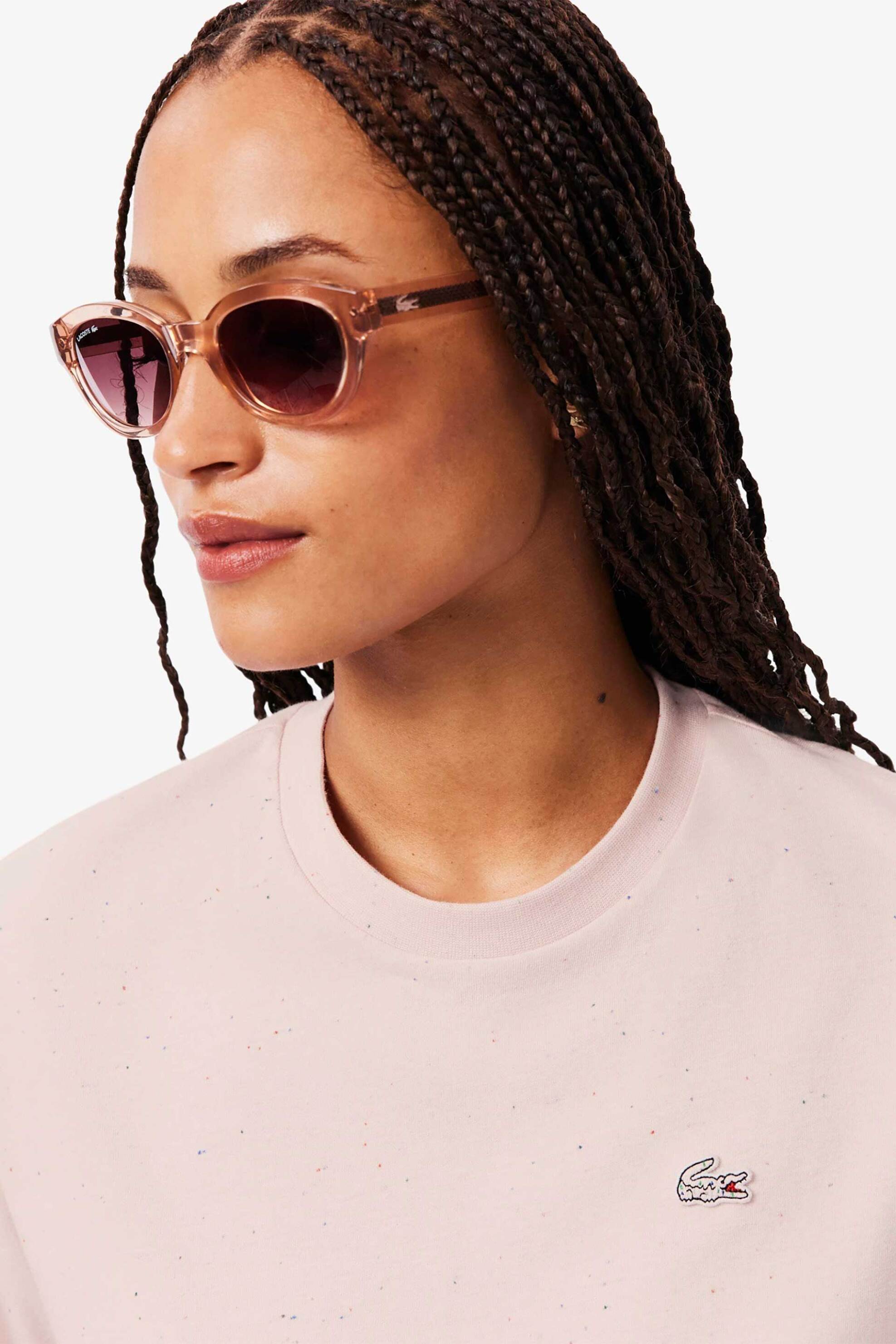 Lacoste γυναικείο T-shirt με λογότυπο Relaxed Fit - TF6501-00 Ροζ φωτογραφία