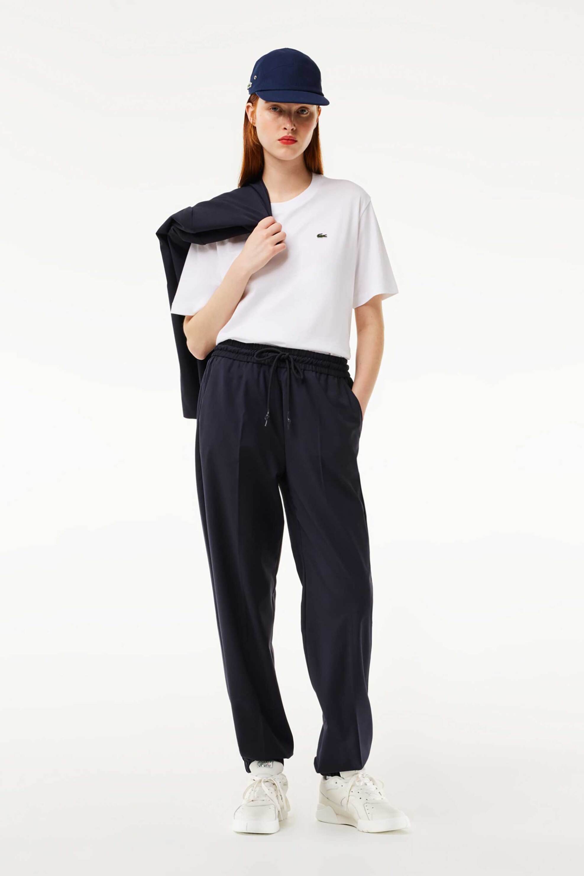 Lacoste γυναικείο T-shirt με κεντημένο λογότυπο Relaxed Fit - TF7215 Λευκό φωτογραφία