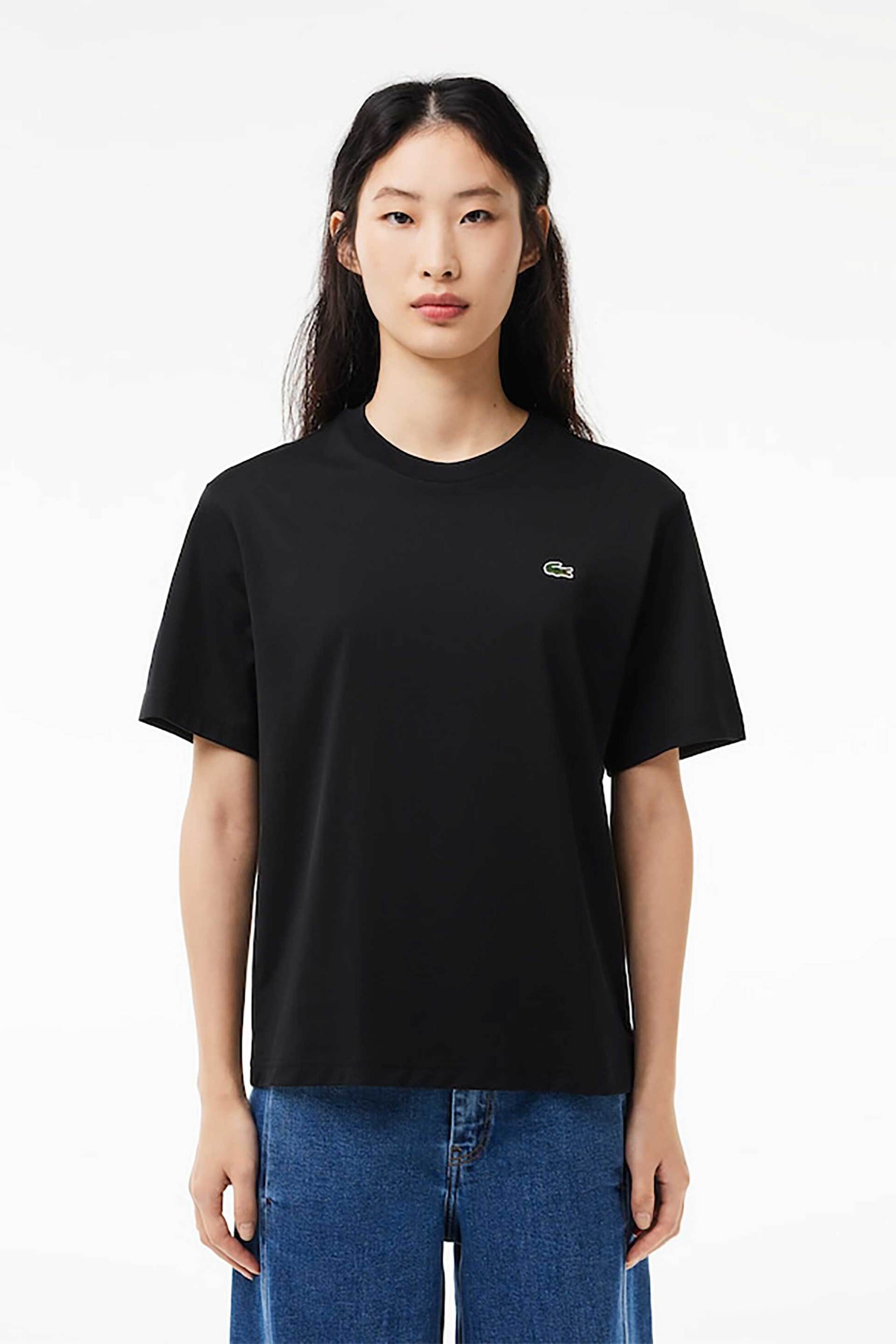 Lacoste γυναικείο T-shirt με κεντημένο λογότυπο Relaxed Fit - TF7215 Μαύρο