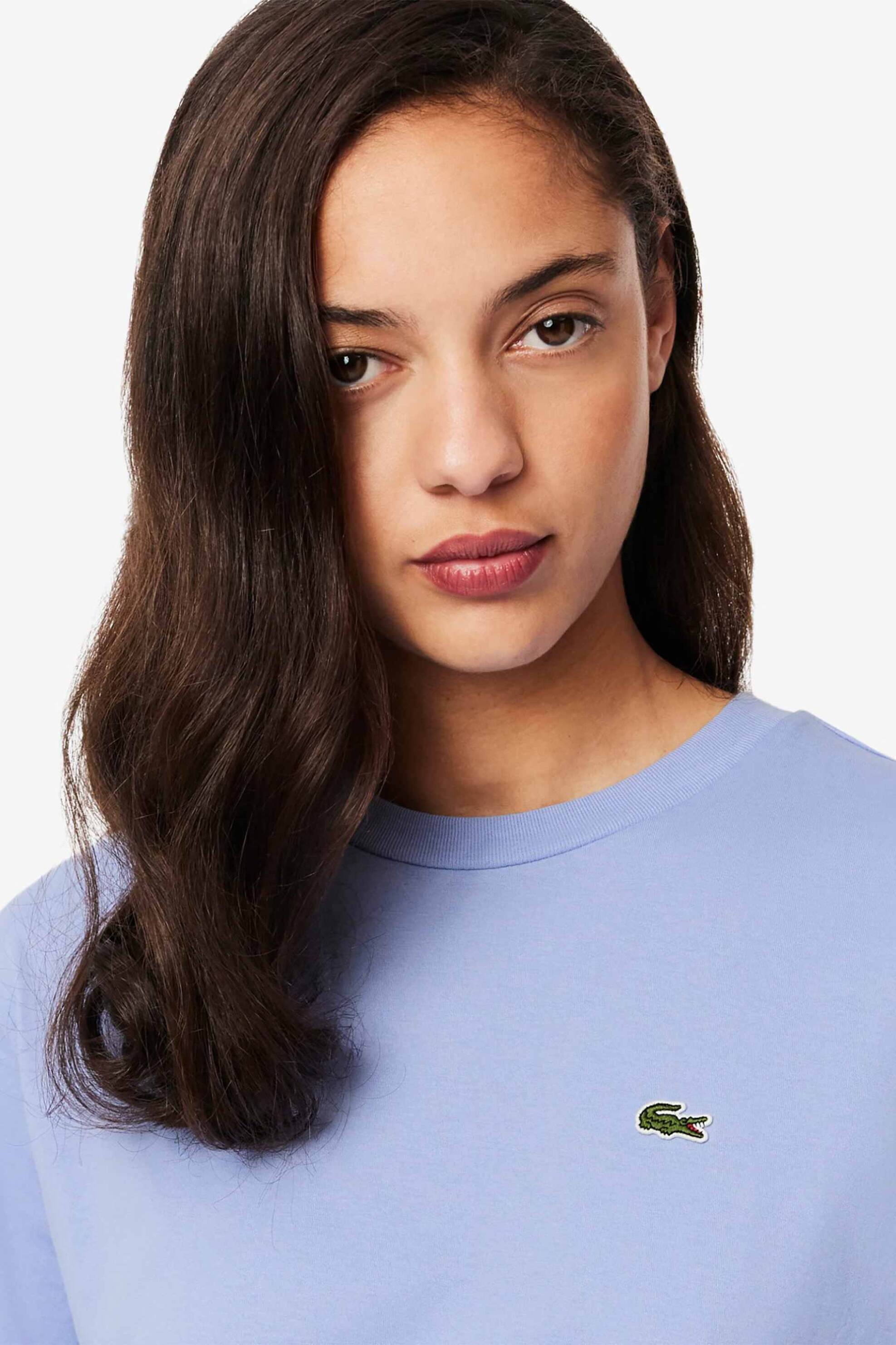 Lacoste γυναικείο T-shirt με κεντημένο λογότυπο Relaxed Fit - TF7215 Λιλά φωτογραφία