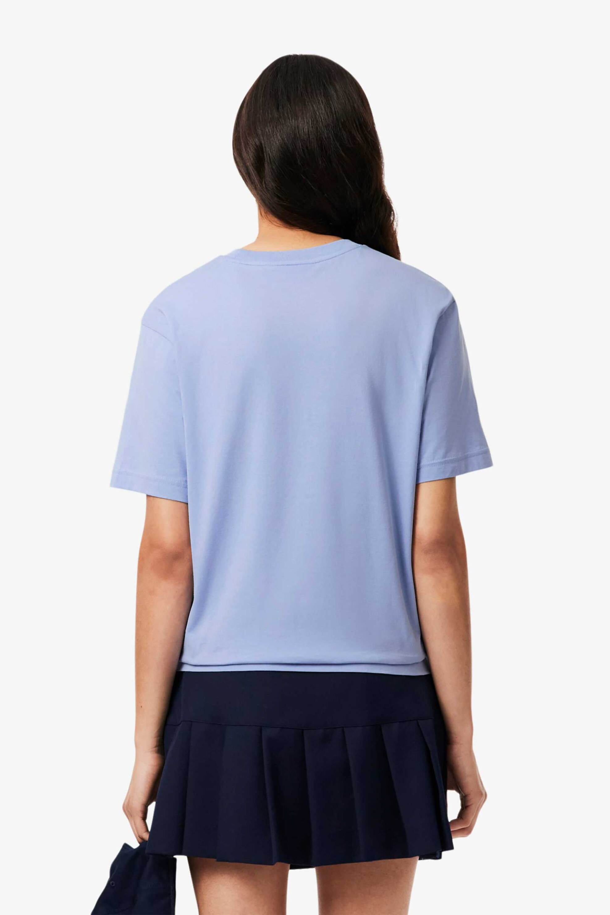 Lacoste γυναικείο T-shirt με κεντημένο λογότυπο Relaxed Fit - TF7215 Λιλά φωτογραφία