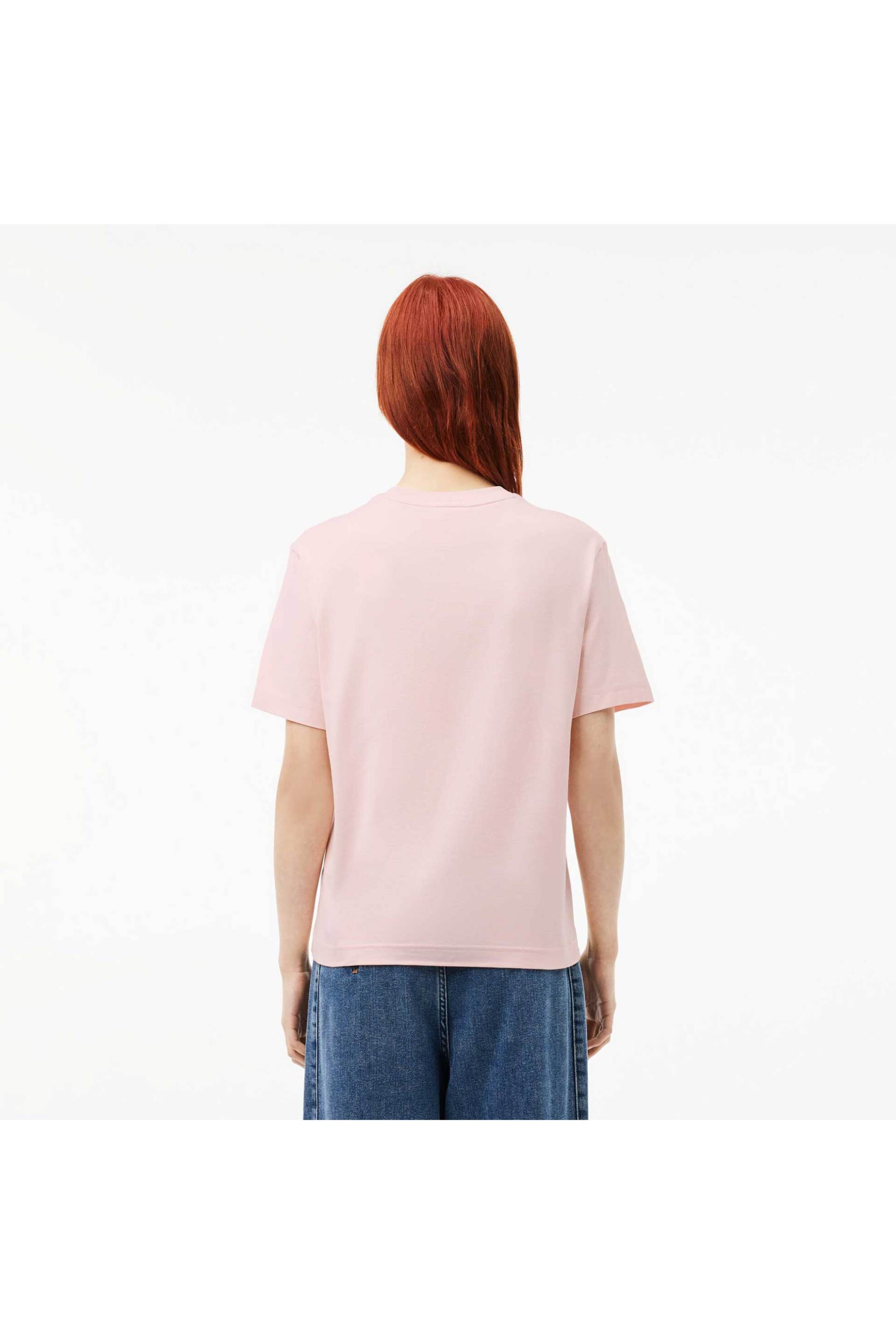 Lacoste Γυναικείο T-Shirt με Κεντημένο Λογότυπο Relaxed Fit - Tf7215 Ροζ Ανοιχτό