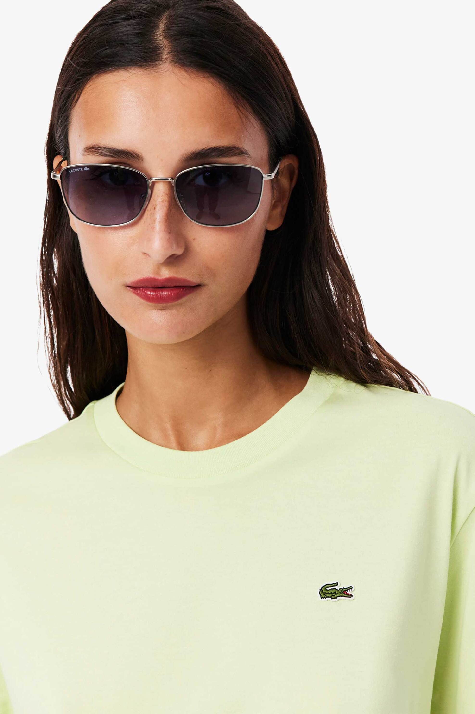 Lacoste γυναικείο T-shirt με κεντημένο λογότυπο Relaxed Fit - TF7215 Πράσινο Lime