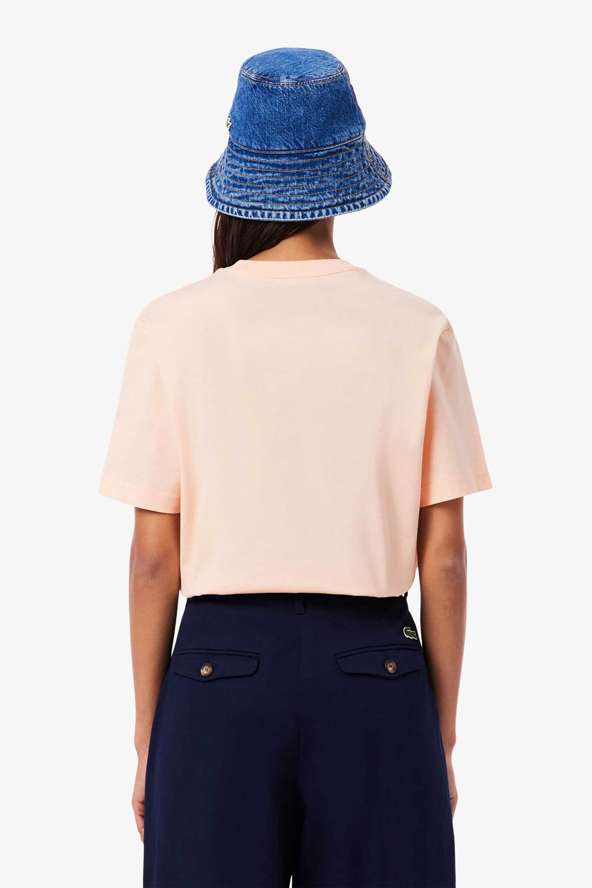 Lacoste Γυναικείο T-Shirt με Κεντημένο Λογότυπο Relaxed Fit - Tf7215 Σομόν