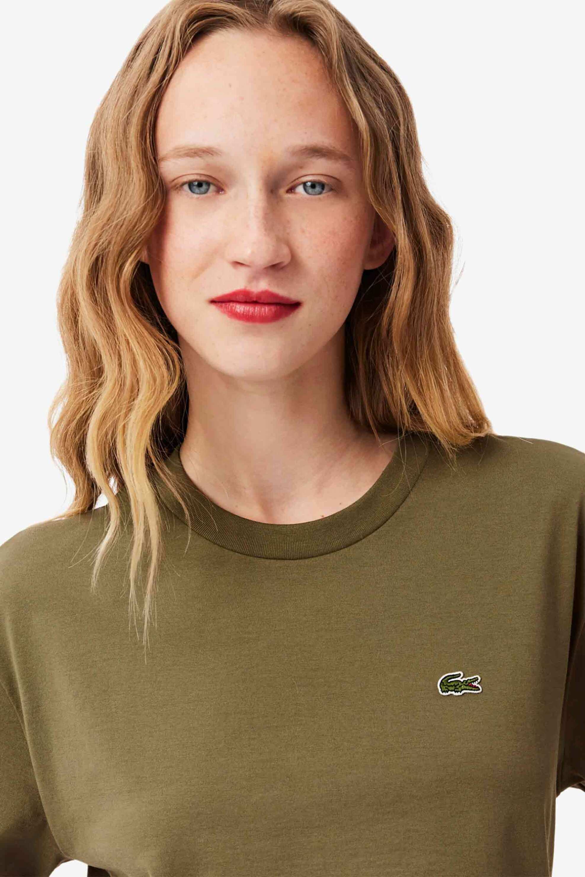 Lacoste γυναικείο T-shirt με κεντημένο λογότυπο Relaxed Fit - TF7215 Λαδί φωτογραφία