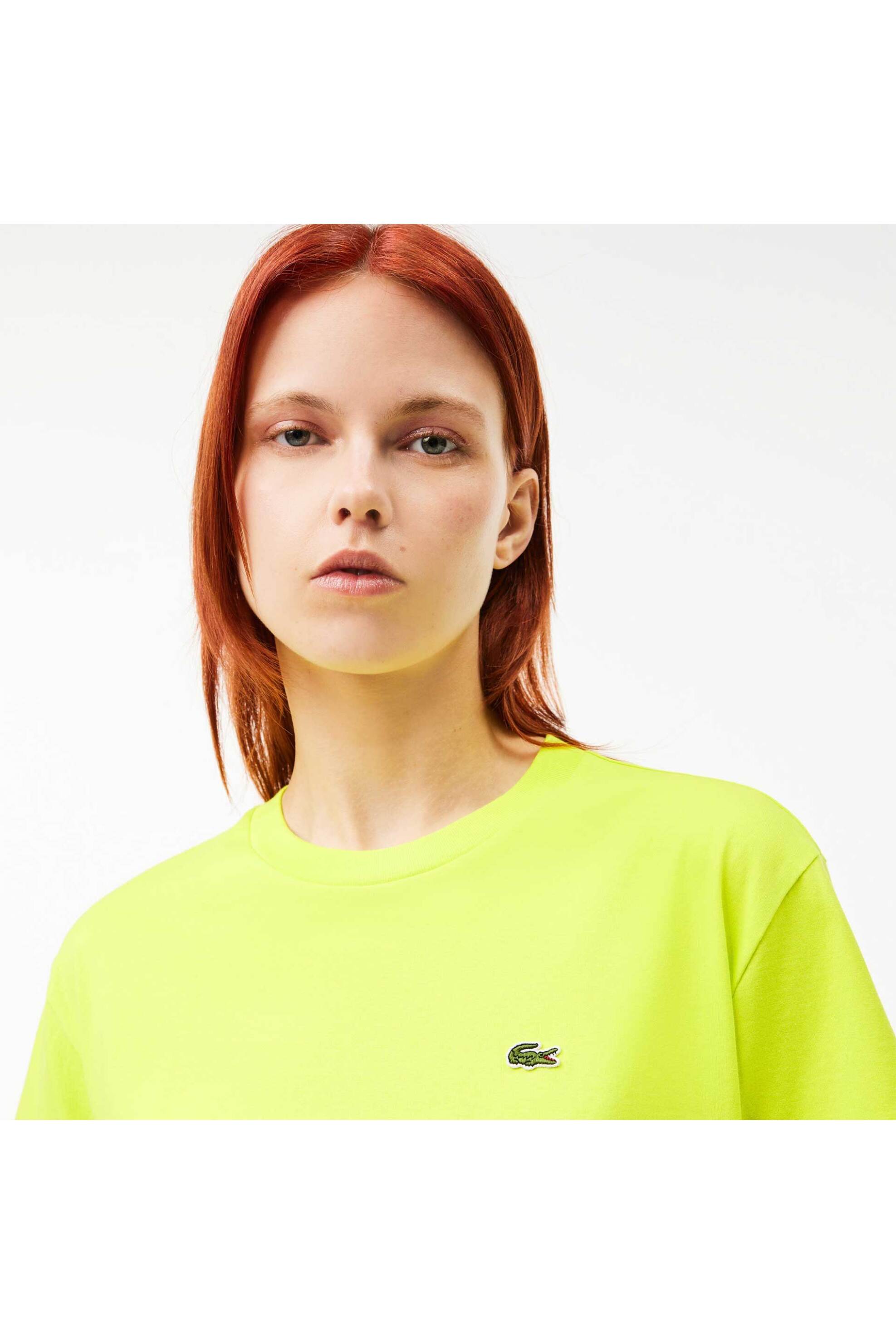 Lacoste γυναικείο T-shirt με κεντημένο λογότυπο Relaxed Fit - TF7215 Κίτρινο