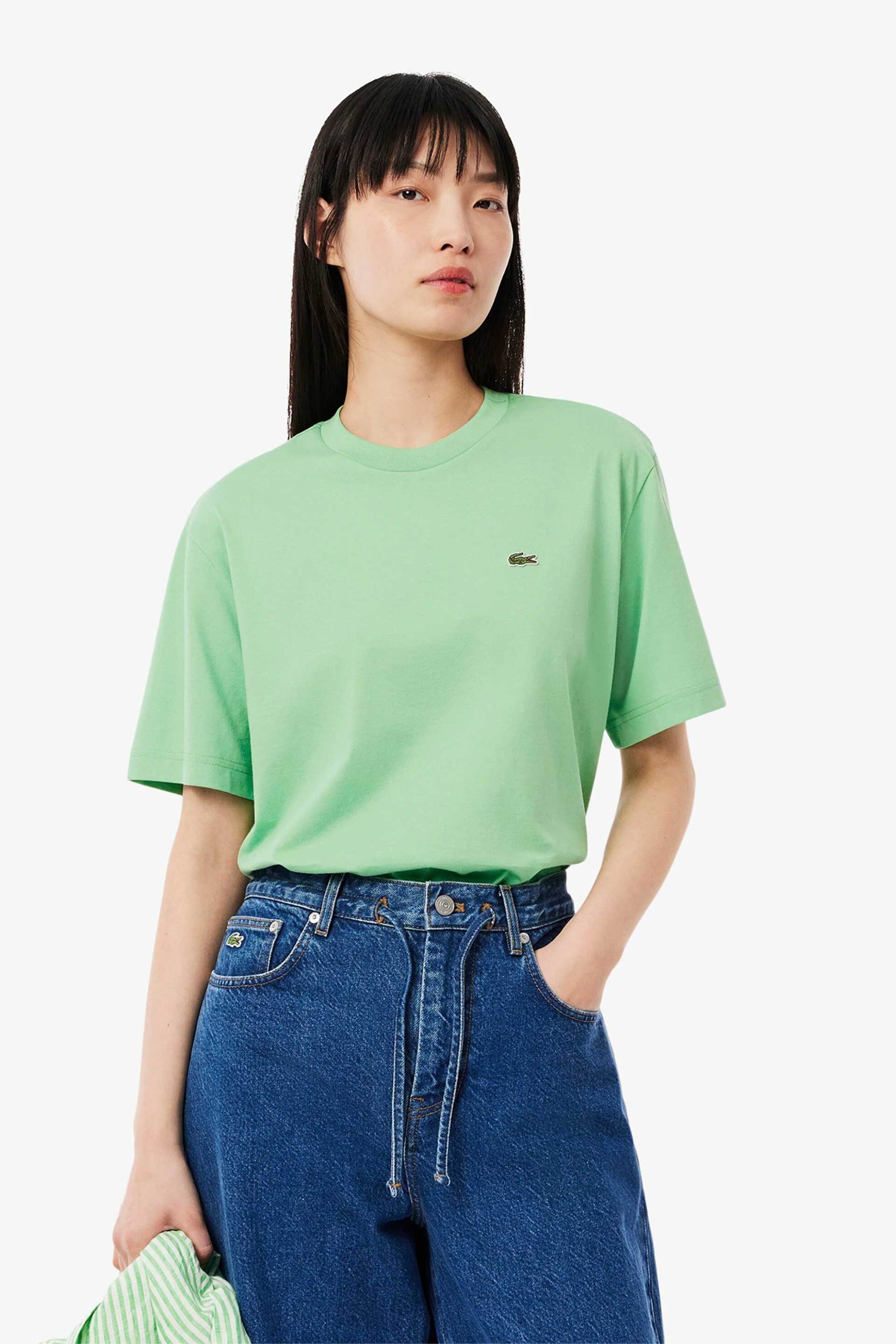 Lacoste Lacoste γυναικείο T-shirt με κεντημένο λογότυπο Relaxed Fit - TF7215 Πράσινο Ανοιχτό