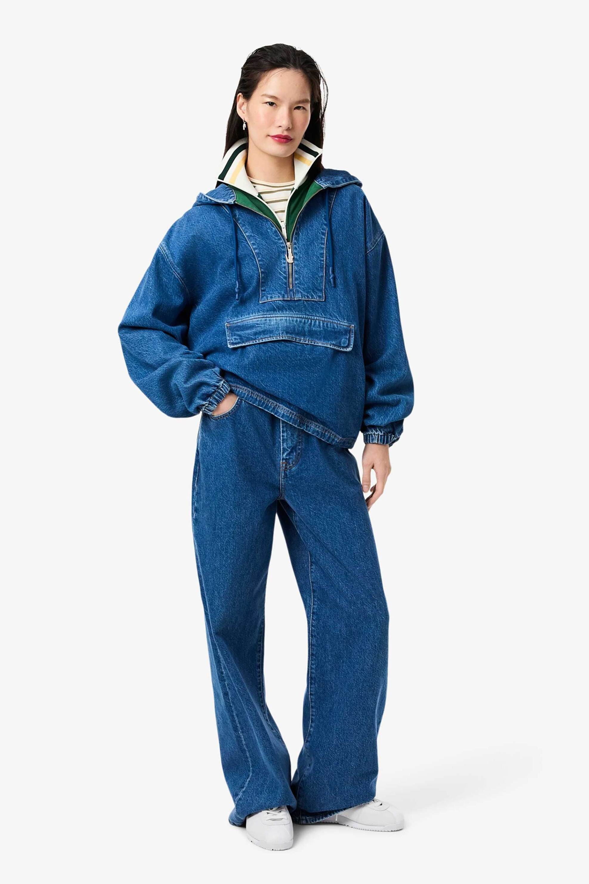 Lacoste γυναικεία μπλούζα ριγέ με μακρύ μανίκι Regular Fit - TF7573-00 Εκρού φωτογραφία