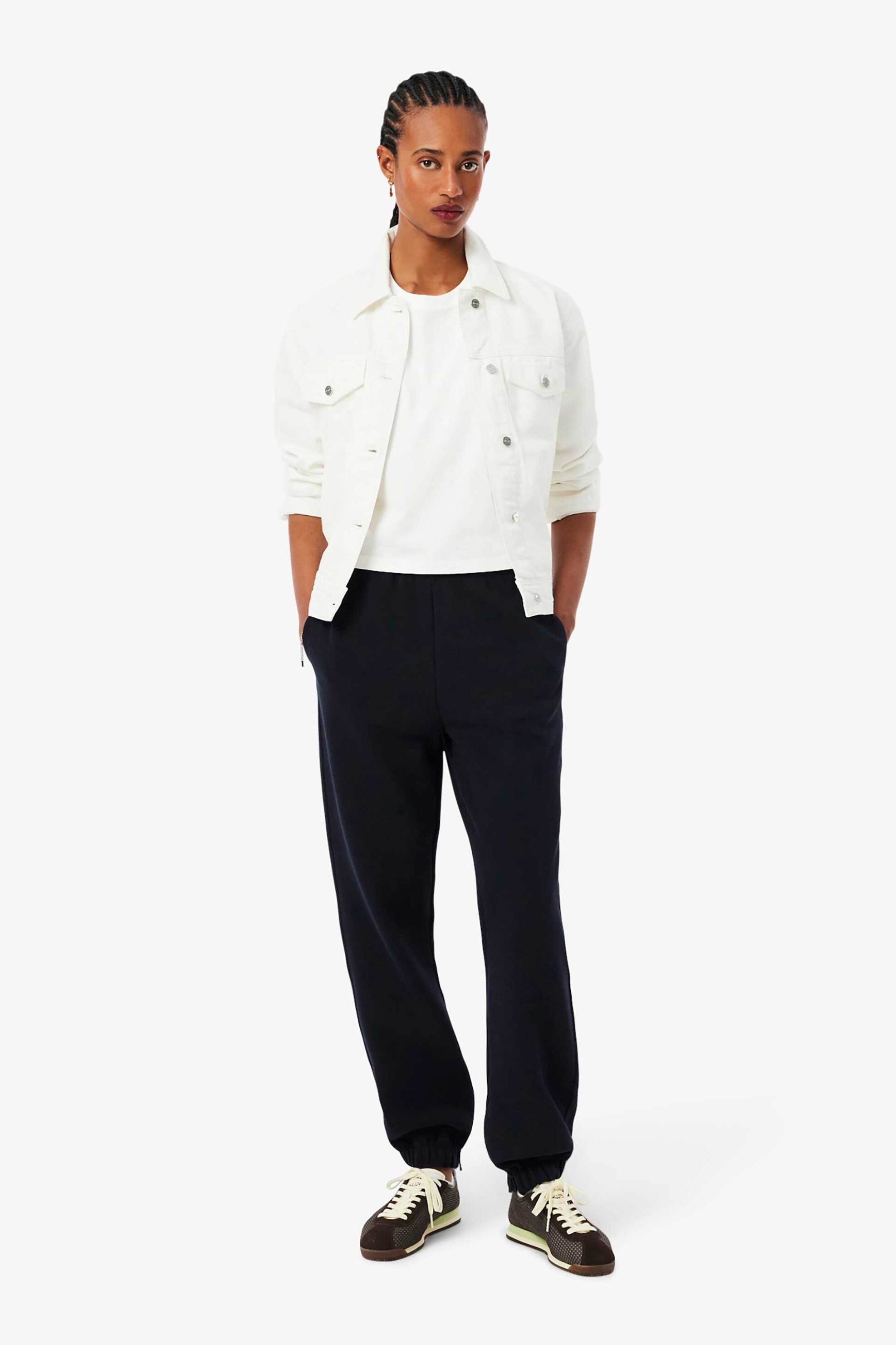 LACOSTE Lacoste γυναικείο T-shirt με κεντημένο λογότυπο Relaxed Fit - TF7605-00 Λευκό - 3