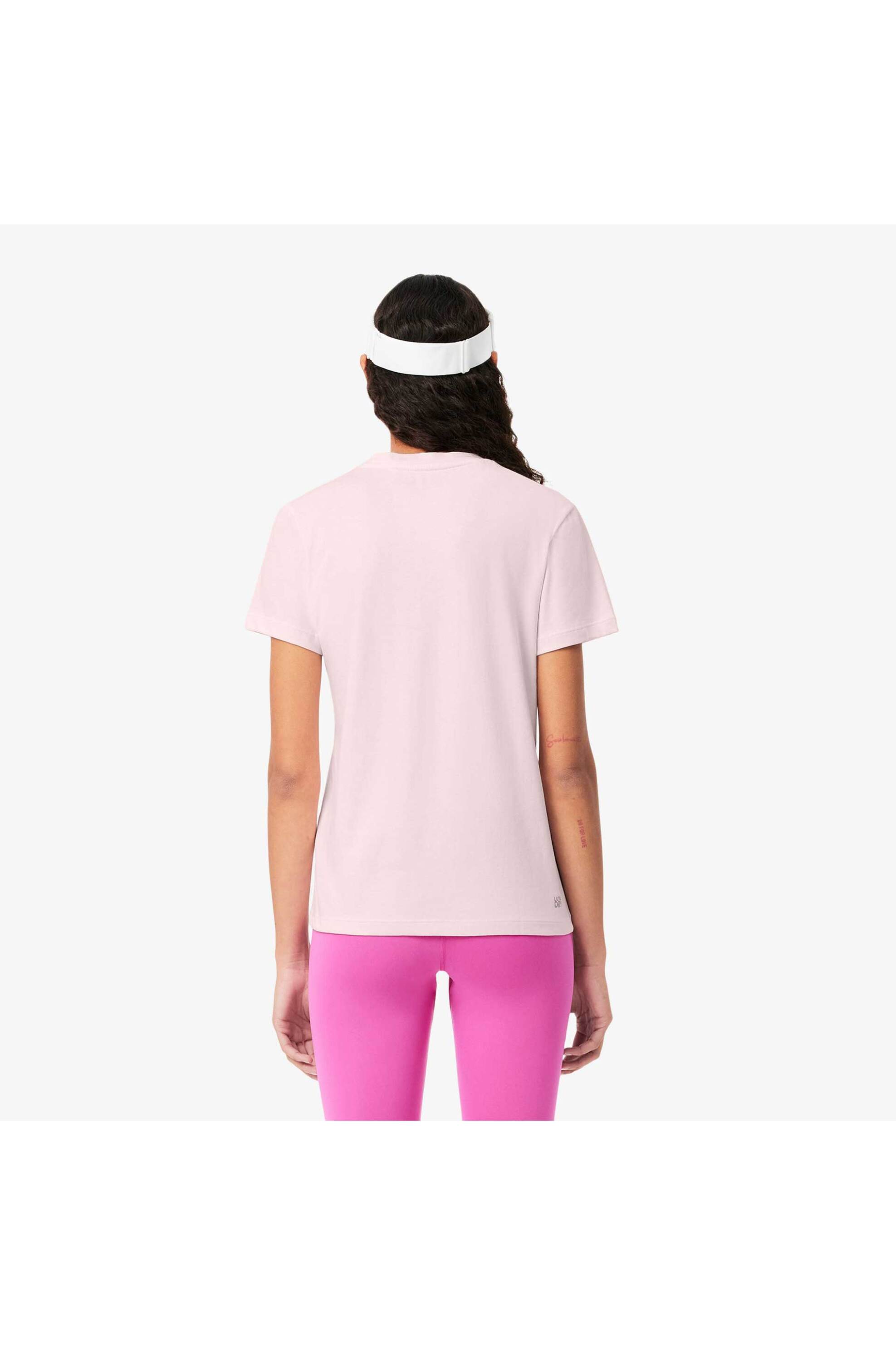 Lacoste γυναικείο T-shirt με λογότυπο Slim Fit "Ultra Dry Technical" - TF9246 Ροζ φωτογραφία