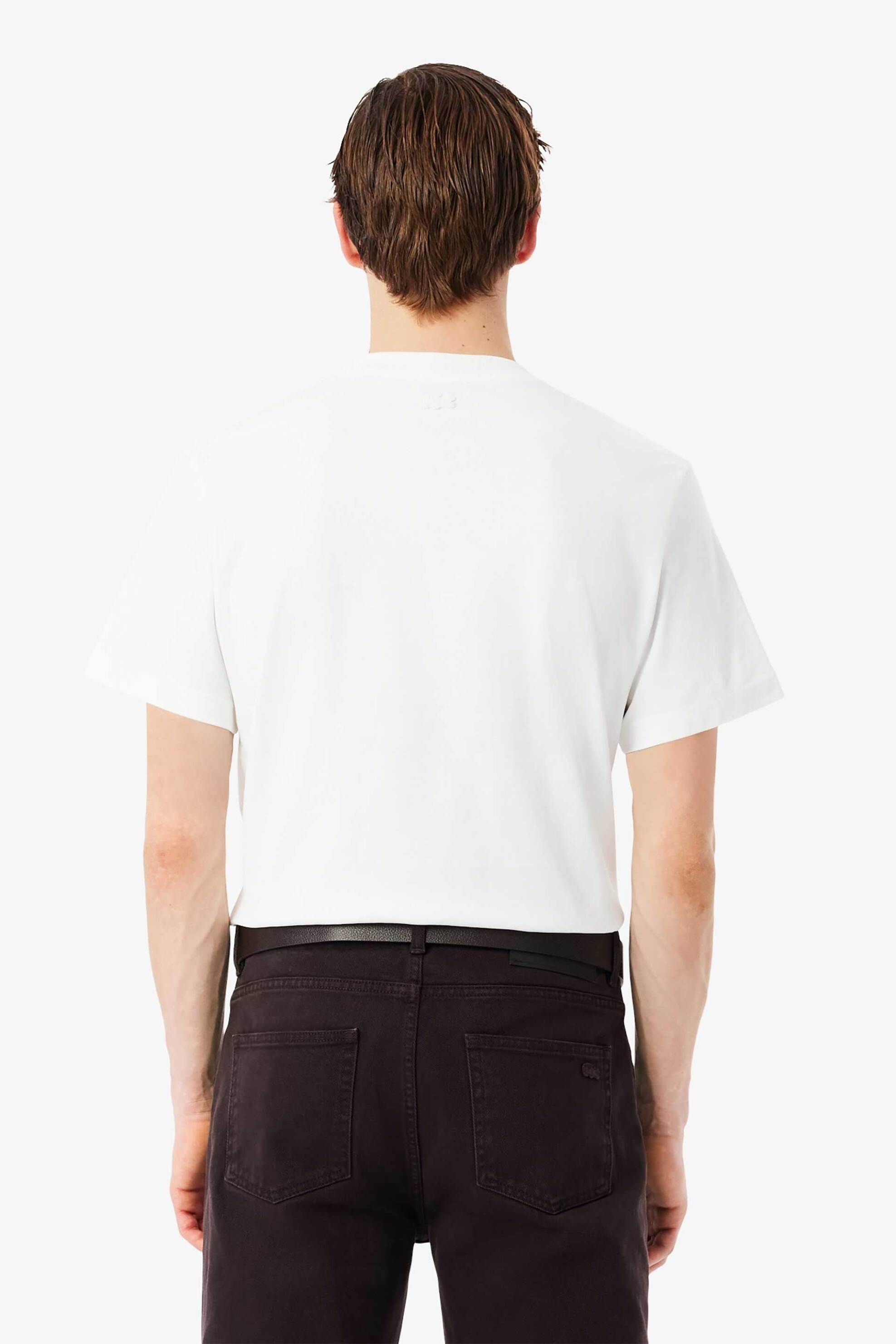 Lacoste Ανδρικό T-Shirt με Κεντημένο Retro Logo Classic Fit - Th0028-00 Λευκό