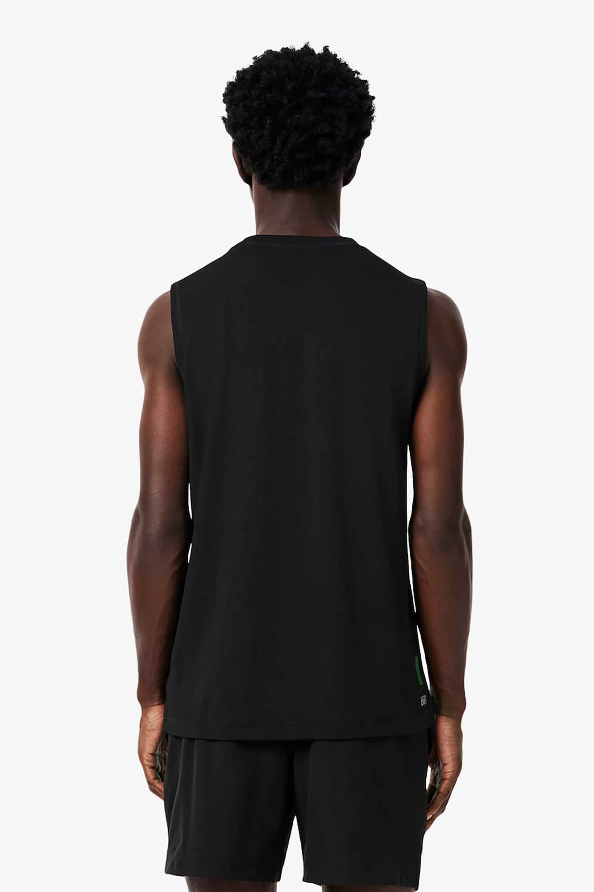 Lacoste Ανδρική Αμάνικη Μπλούζα Πικέ με Λογότυπο Classic Fit - Th0180 Μαύρο