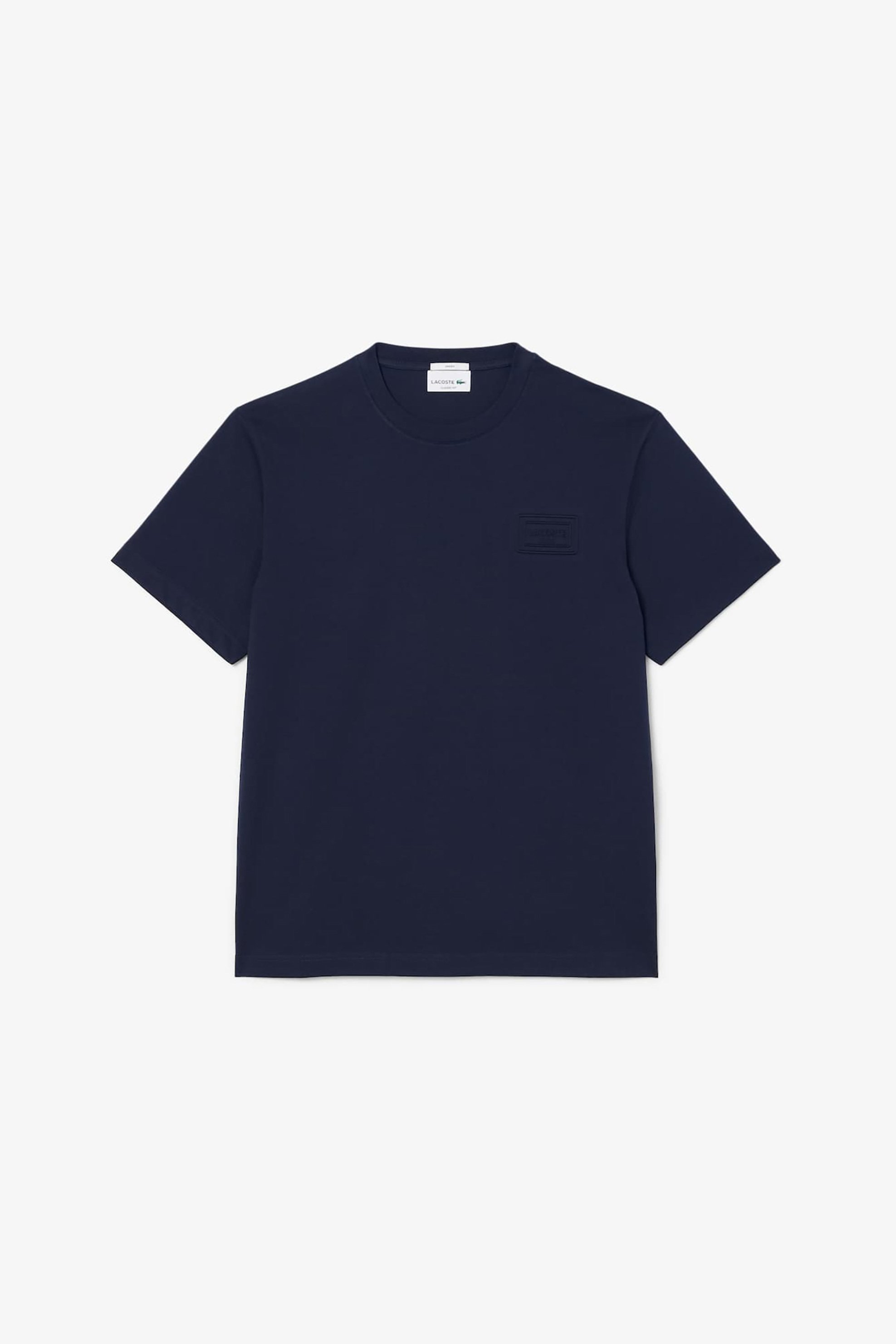 Lacoste Unisex T-Shirt με Ανάγλυφο Λογότυπο Classic Fit - Th0753 Μπλε Σκούρο