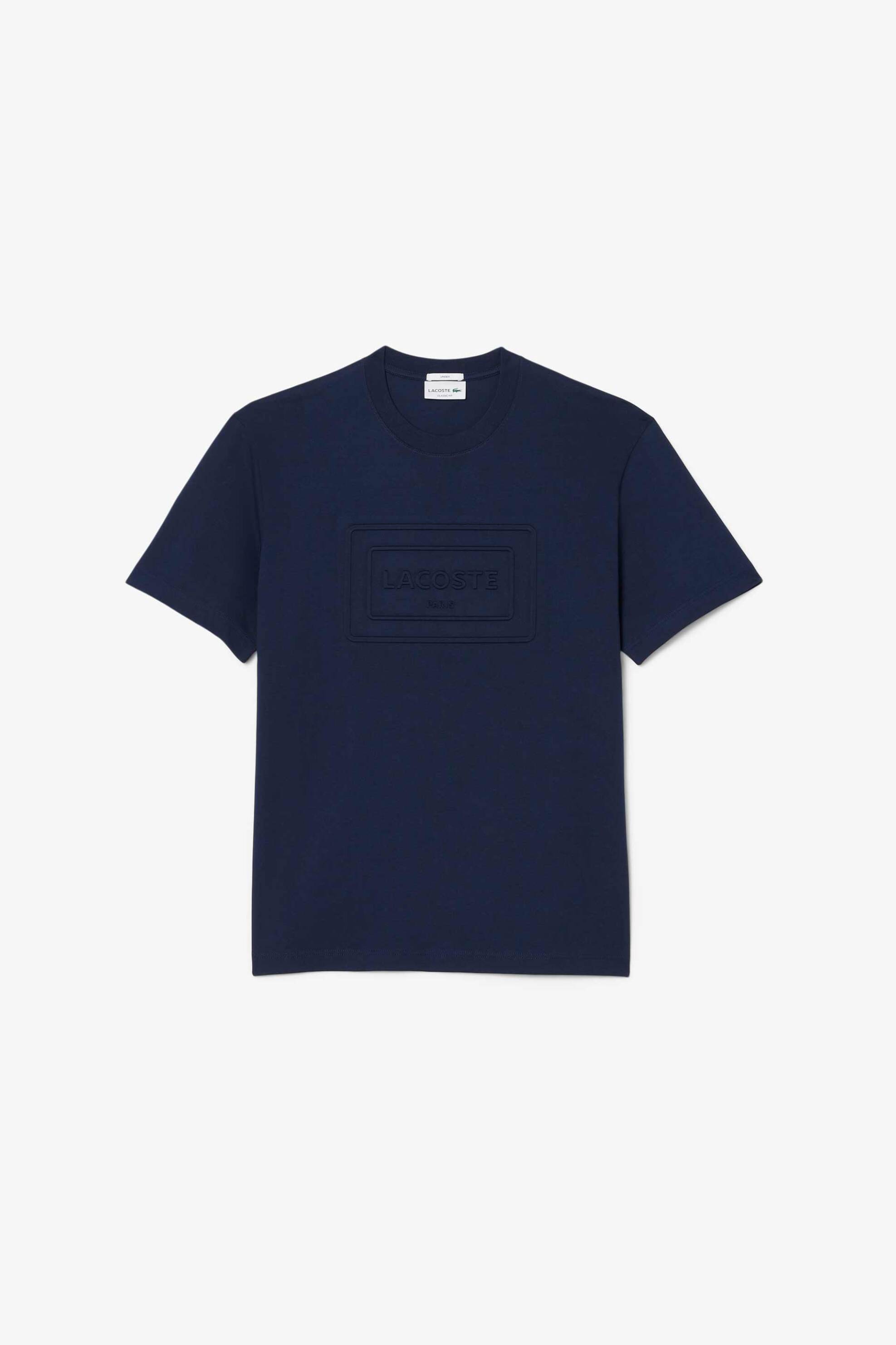 Lacoste Unisex T-Shirt με Ανάγλυφο Λογότυπο Classic Fit - Th0794 Μπλε Σκούρο
