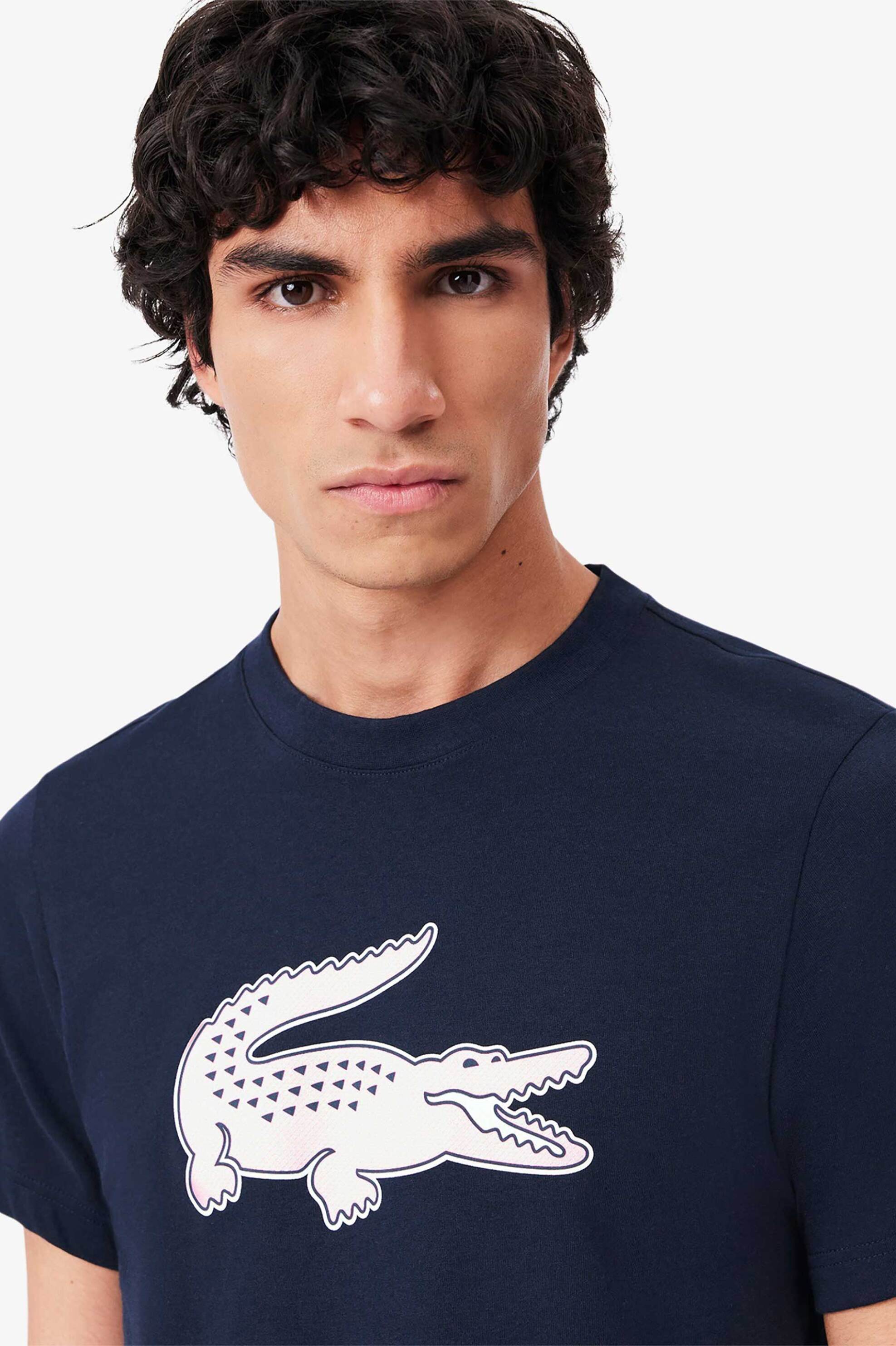 Lacoste ανδρικό T-shirt με XXL logo print Regular Fit - TH2042 Μπλε Σκούρο φωτογραφία