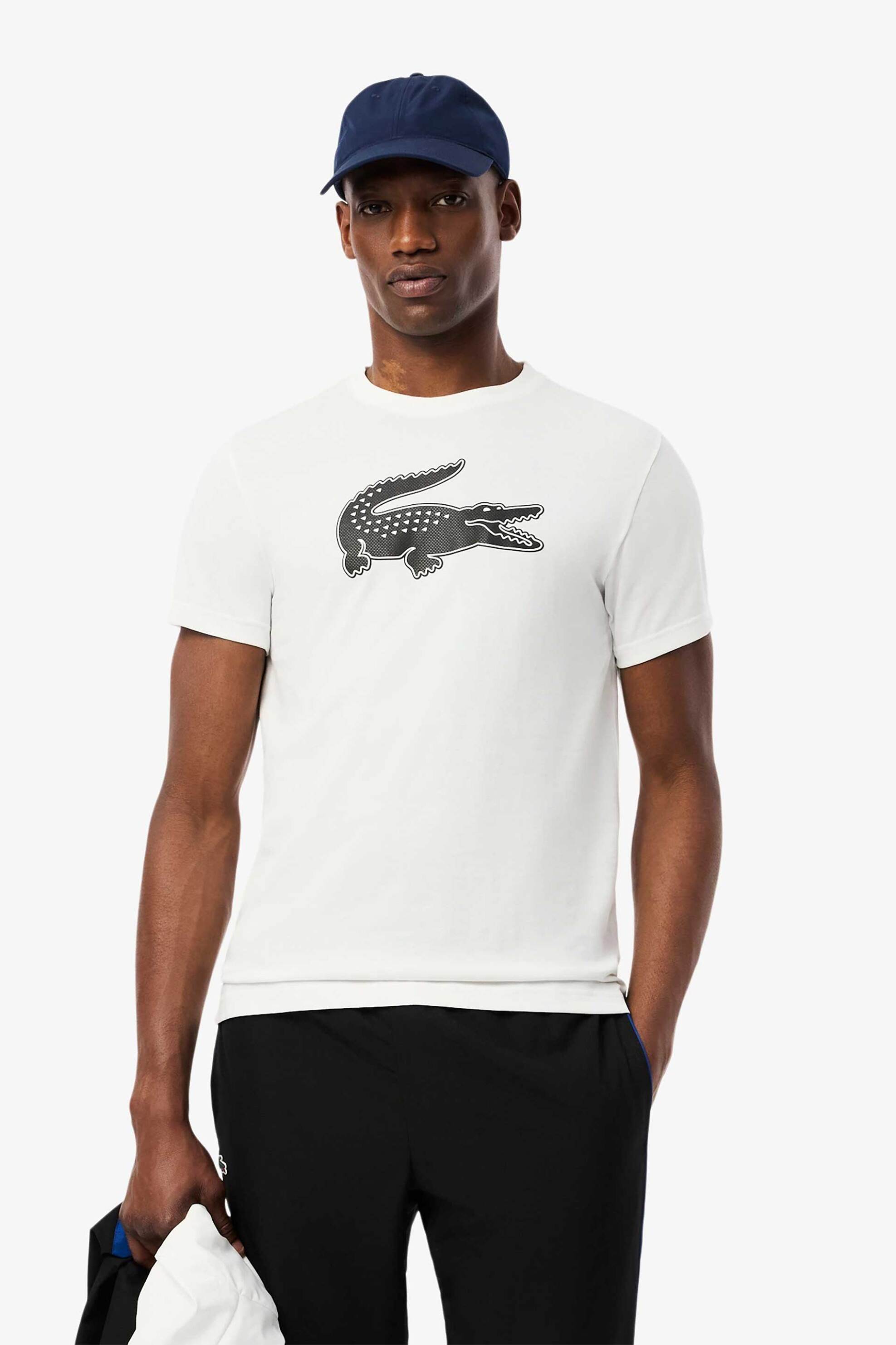 LACOSTE Lacoste ανδρικό T-shirt με XXL logo print Regular Fit - TH2042 Ασπρόμαυρο