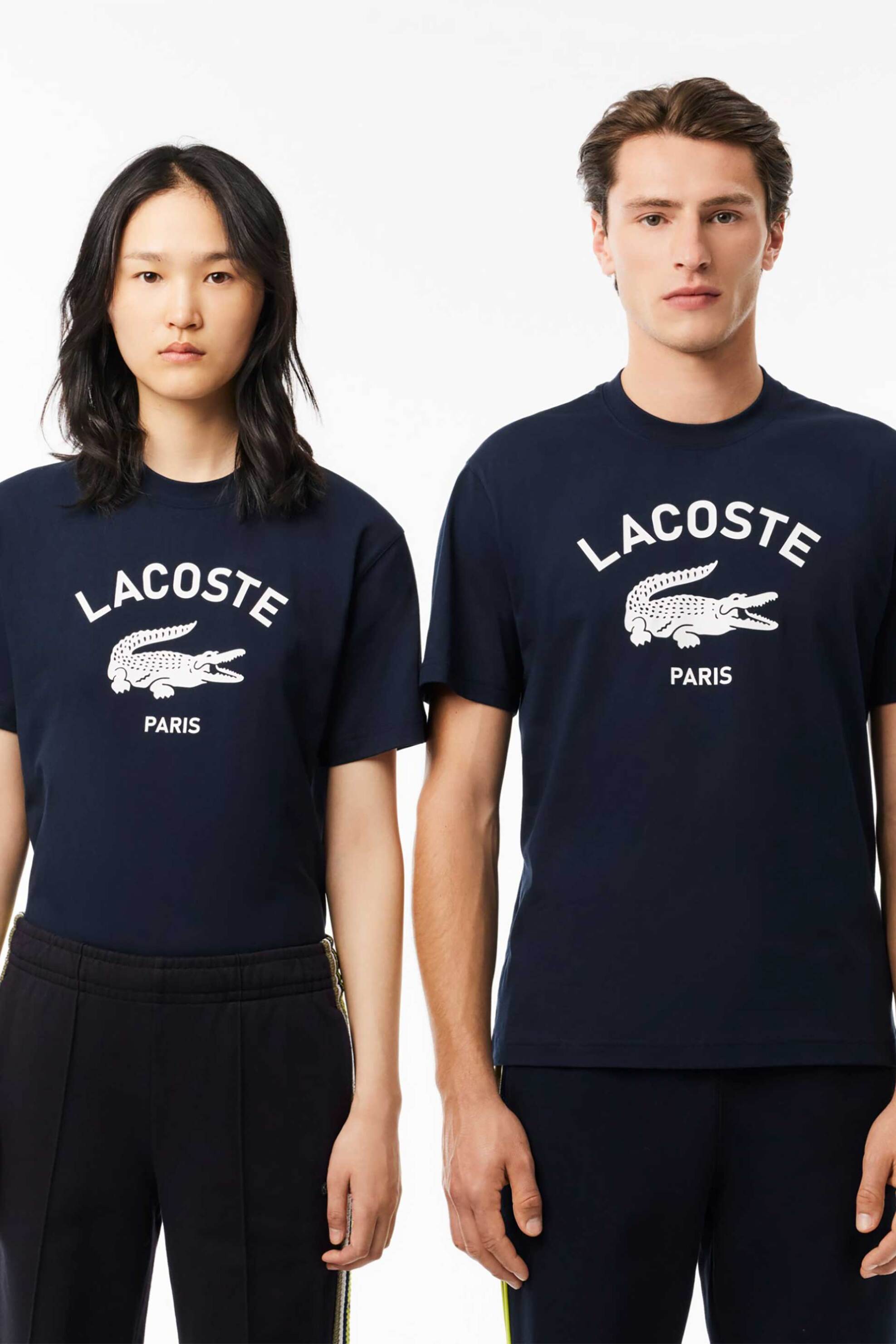 Lacoste unisex T-shirt με signature logo print Relaxed Fit - TH2733-00 Μπλε Σκούρο