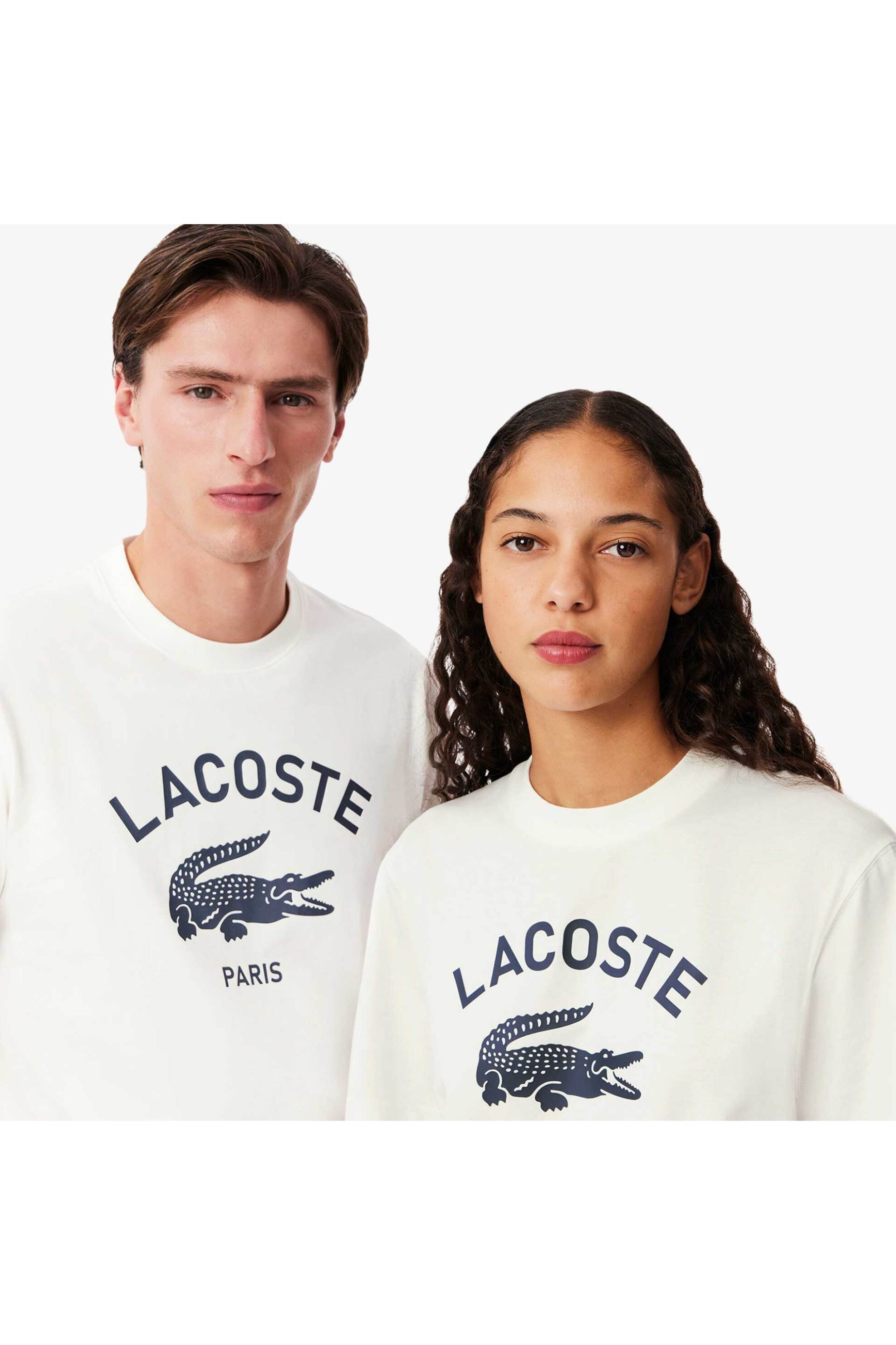 Lacoste unisex T-shirt με signature logo print Relaxed Fit - TH2733-00 Λευκό φωτογραφία