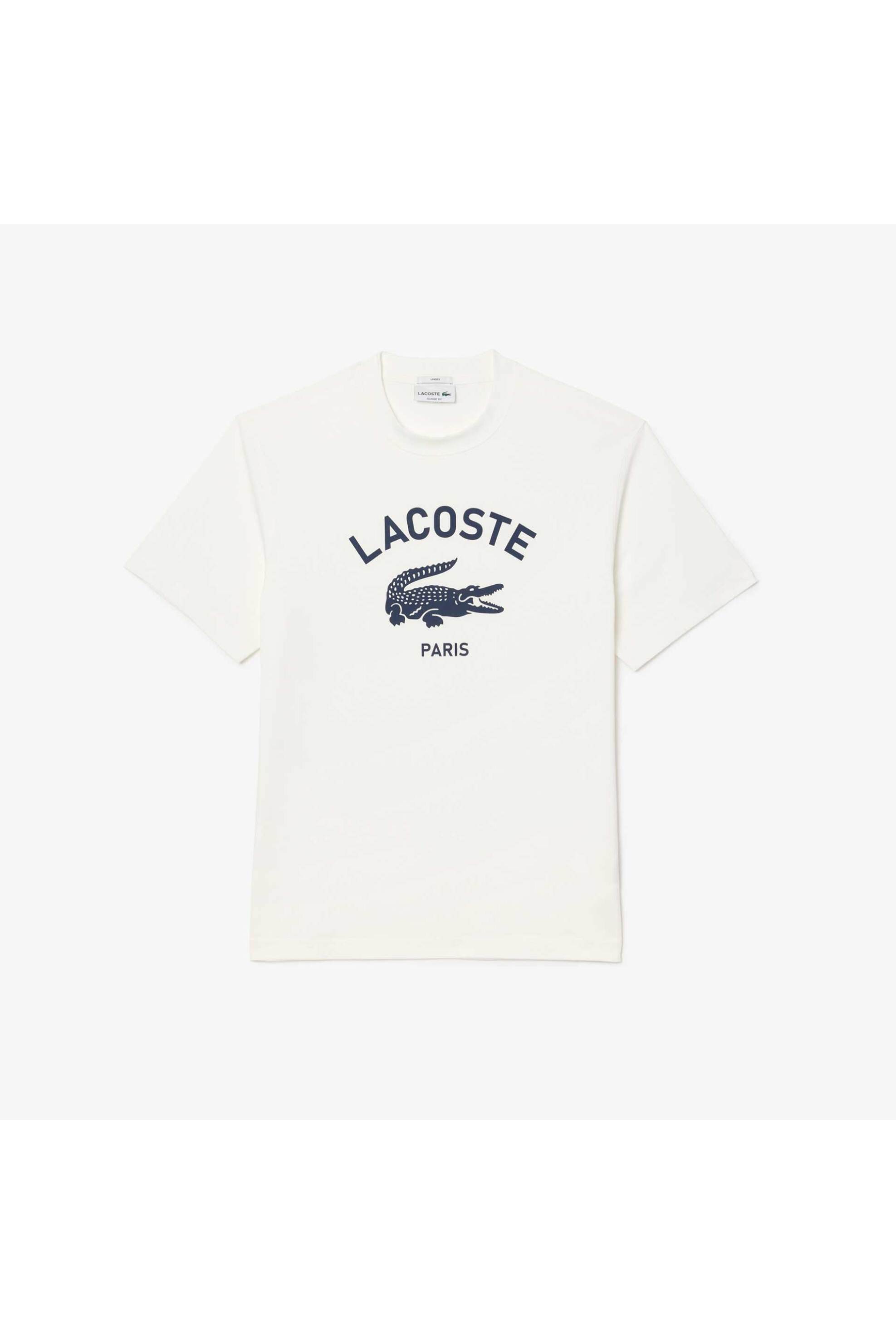 Lacoste unisex T-shirt με signature logo print Relaxed Fit - TH2733-00 Λευκό φωτογραφία