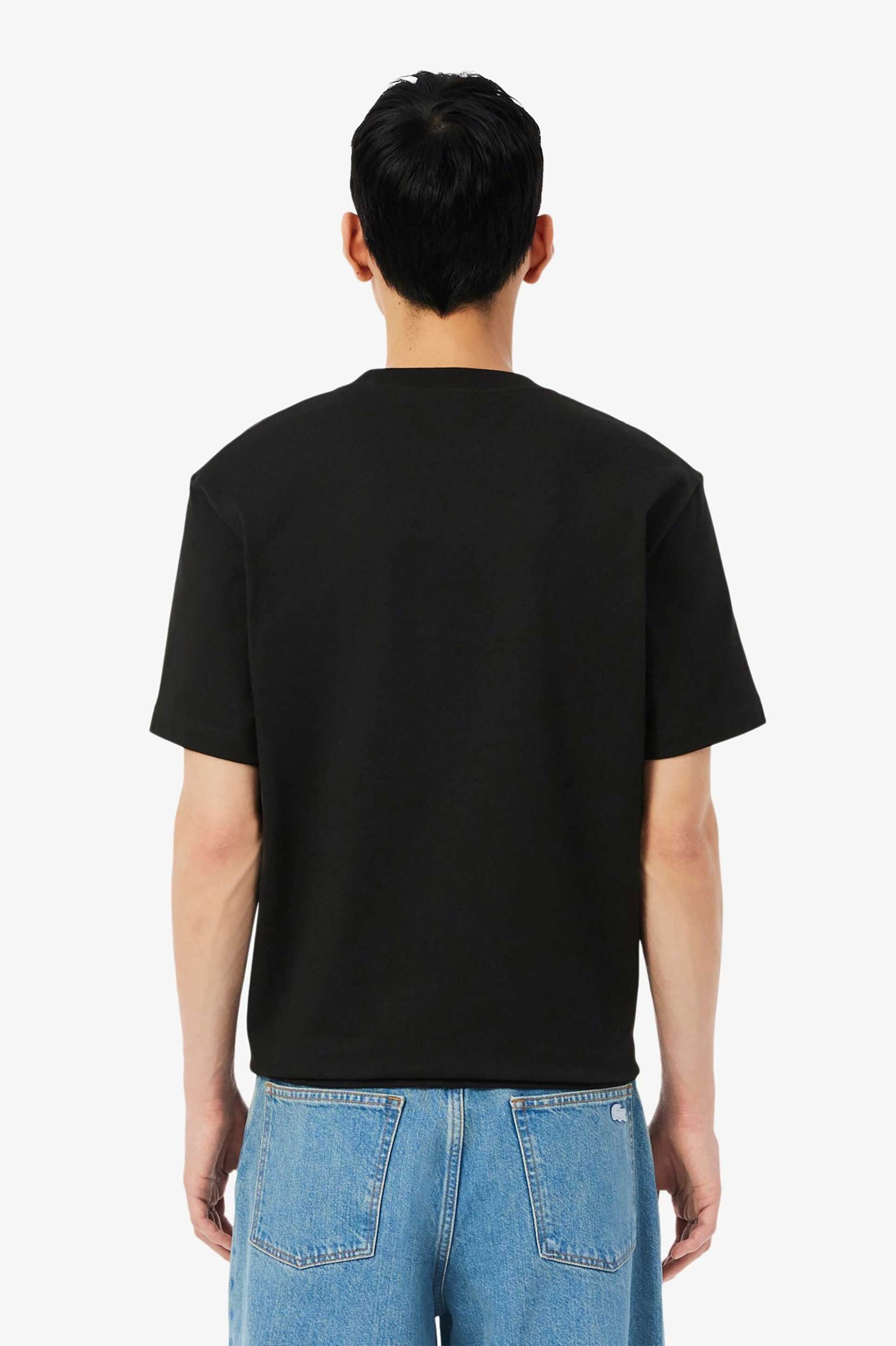 Lacoste ανδρικό T-shirt με κεντημένο λογότυπο Classic Fit - TH5492-00 Μαύρο φωτογραφία