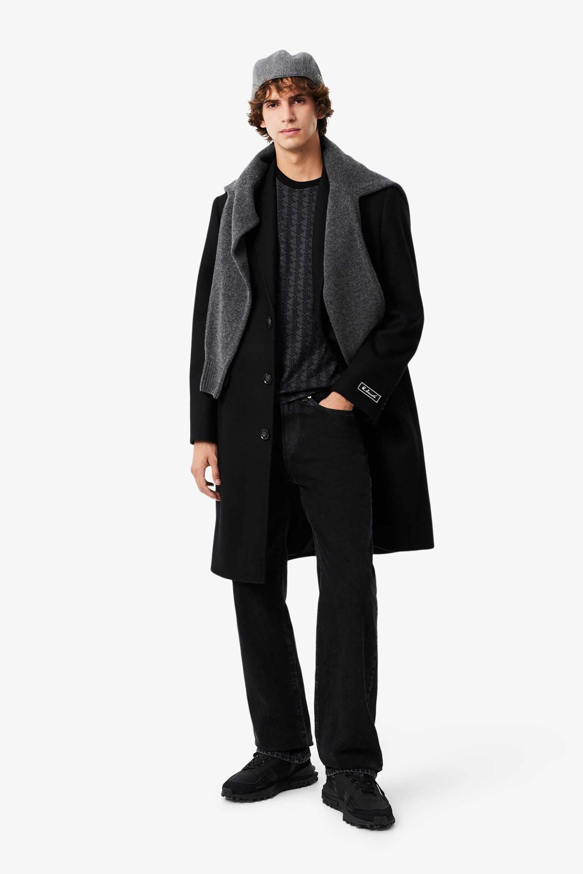 Lacoste ανδρικό T-shirt με all-over monogram και κεντημένο λογότυπο Classic Fit - TH5902-00 Ανθρακί φωτογραφία