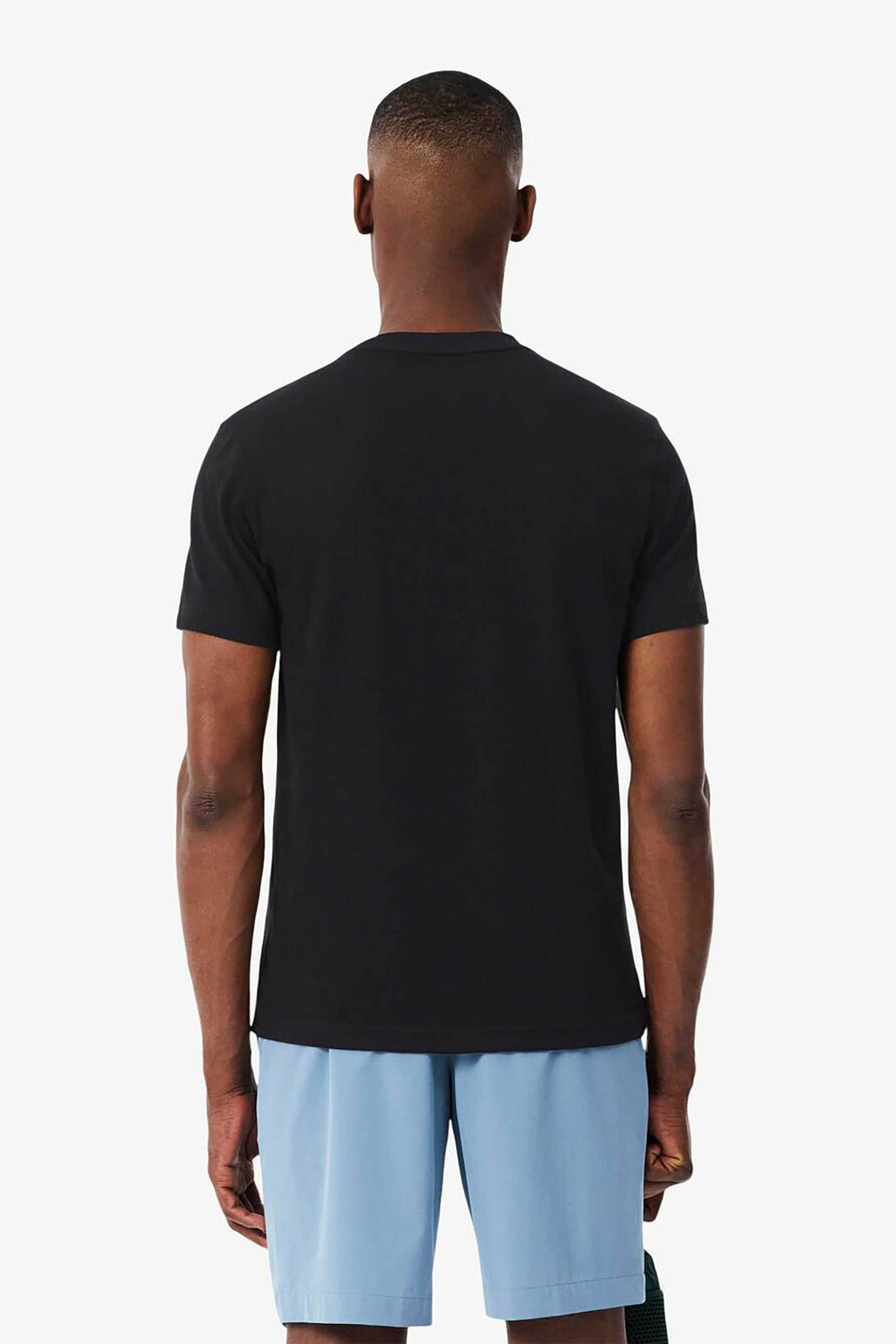 Lacoste Ανδρικό T-Shirt με Crocodile Print Regular Fit - Th6682 Μαύρο